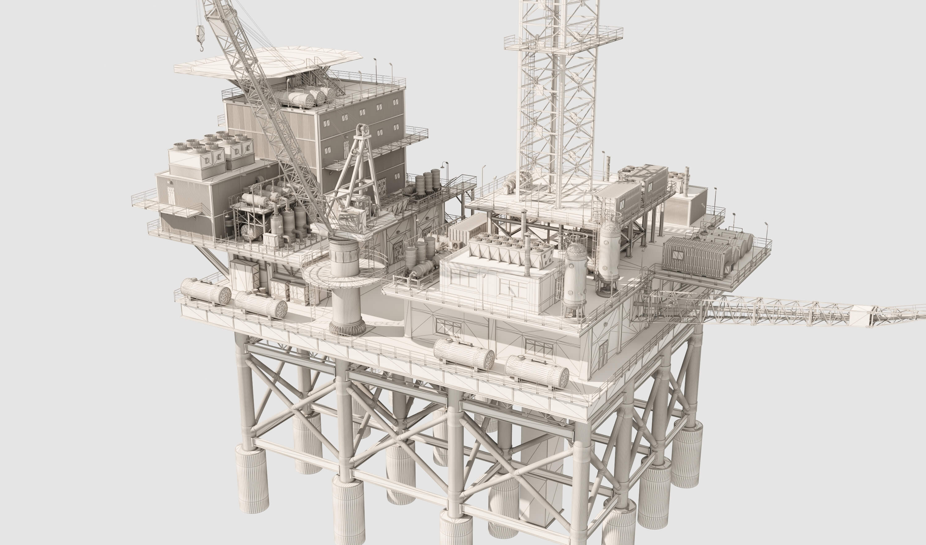Oil Rig Platform 3D Model