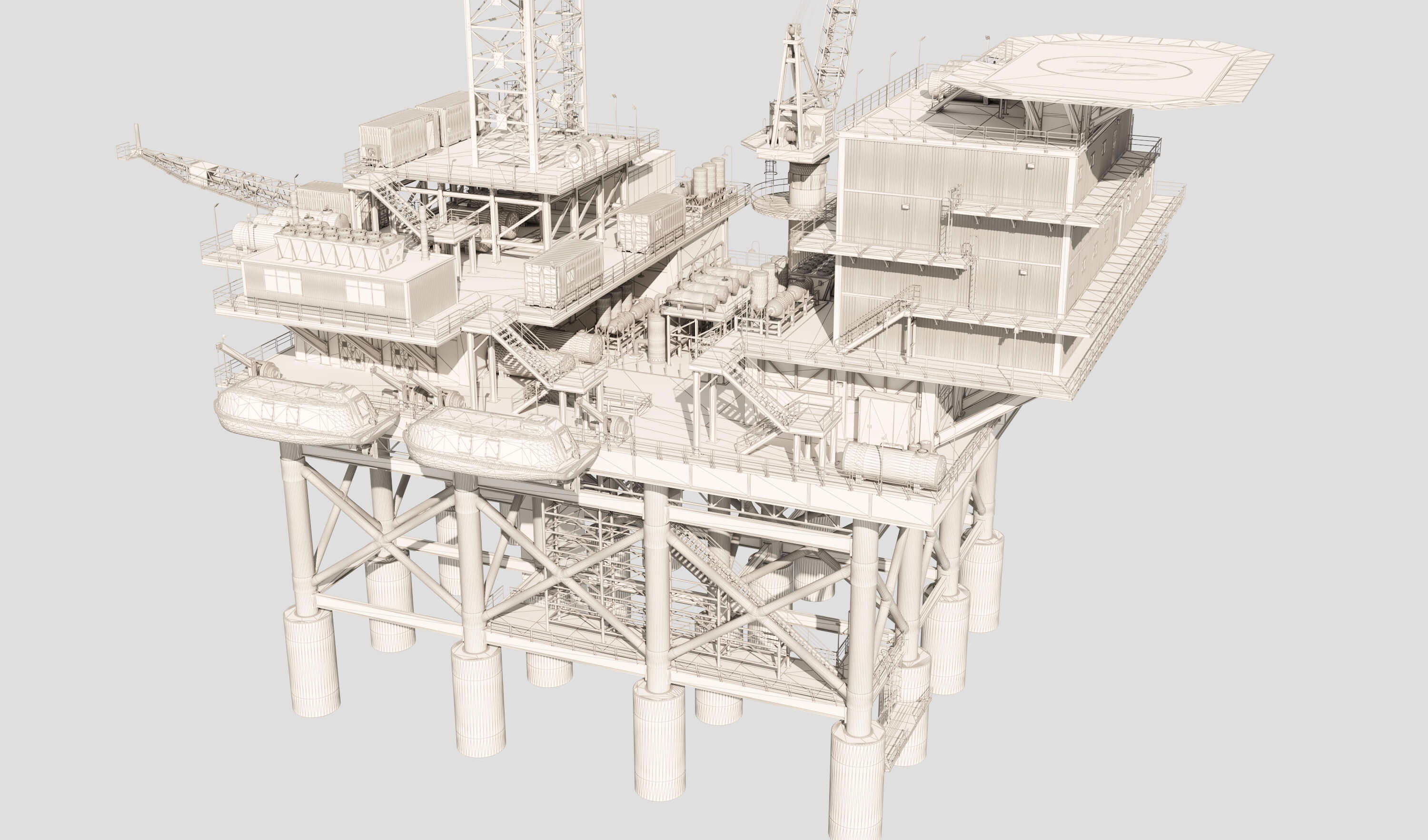 Oil Rig Platform 3D Model
