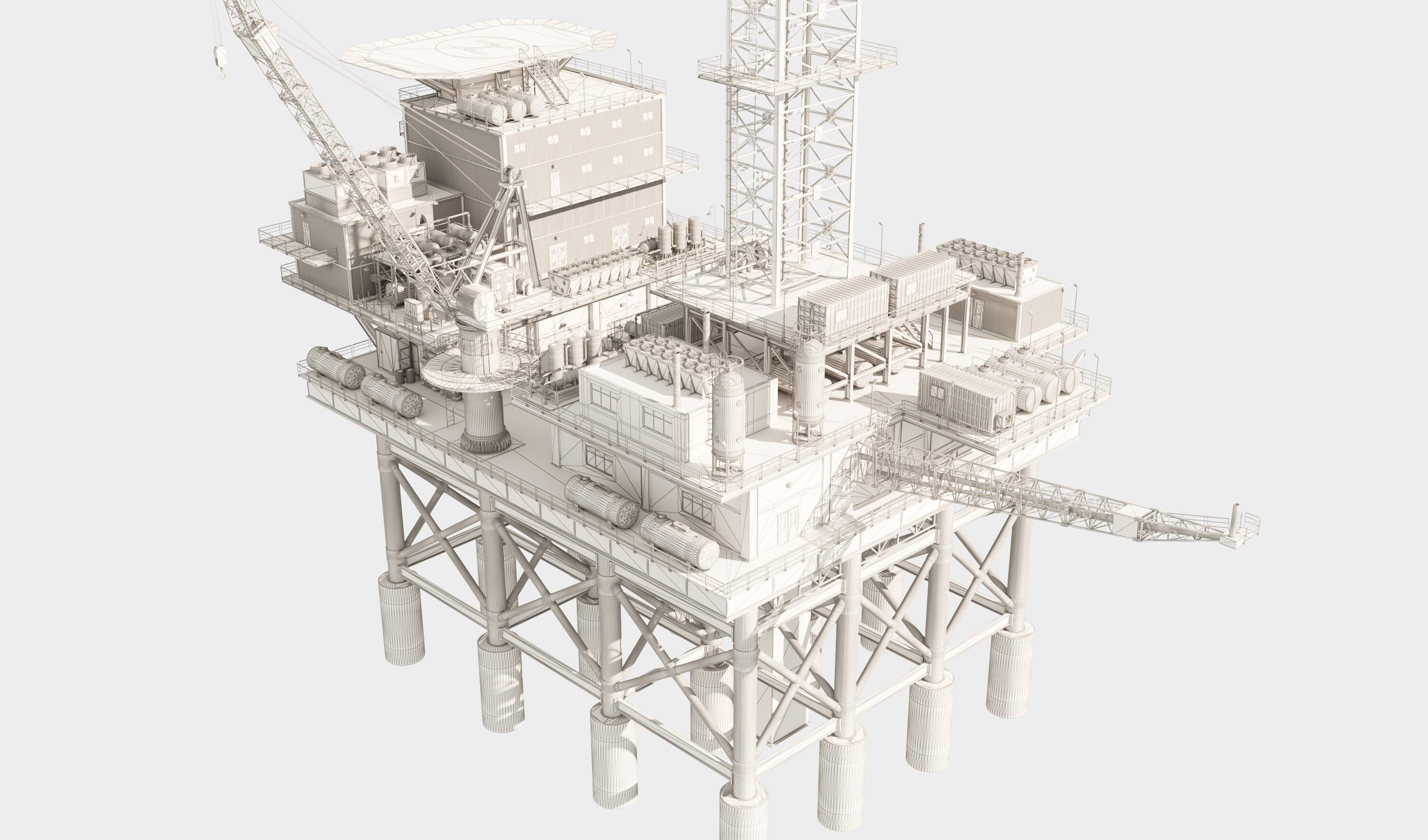 Oil Rig Platform 3D Model