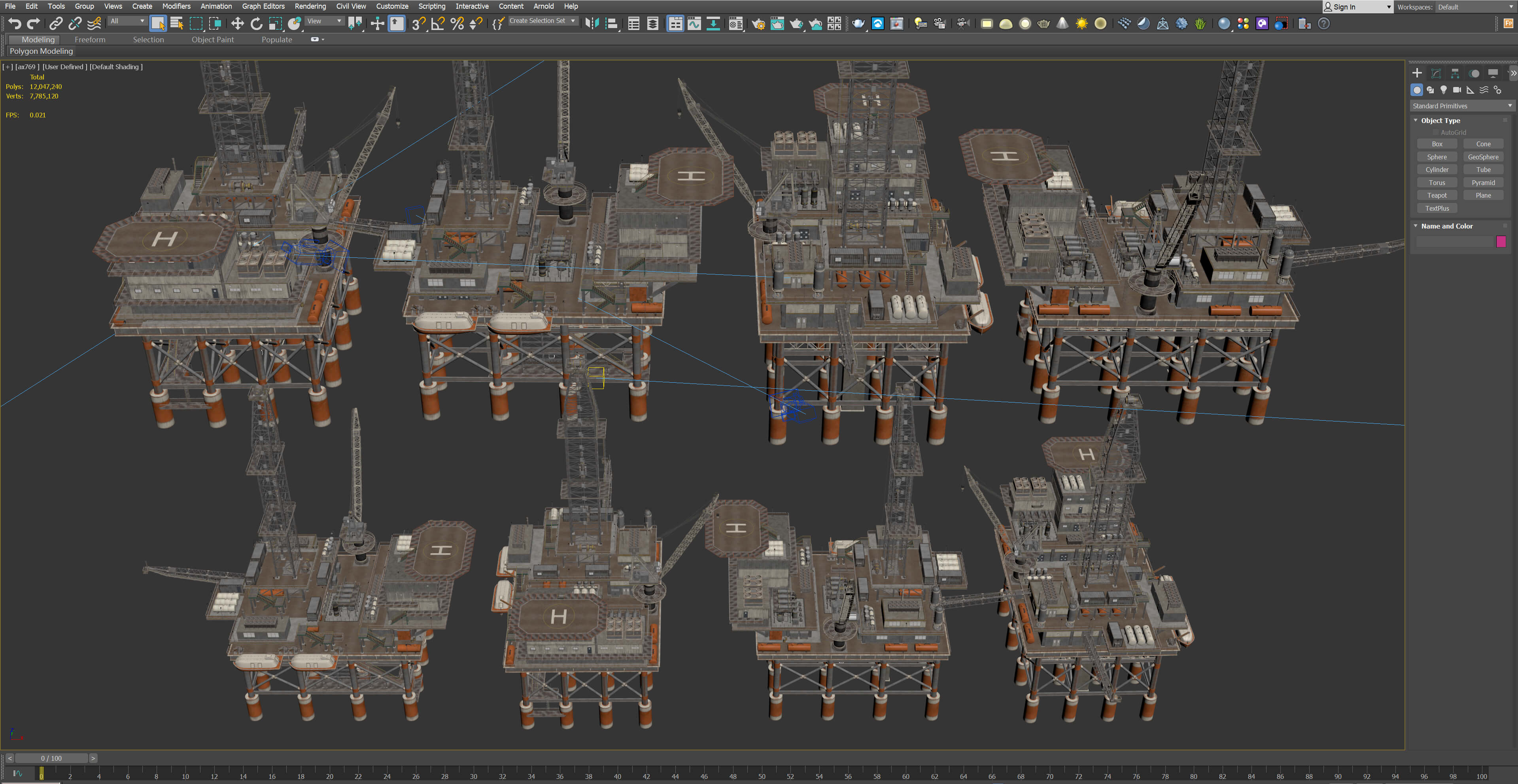 Oil Rig Platform 3D Model