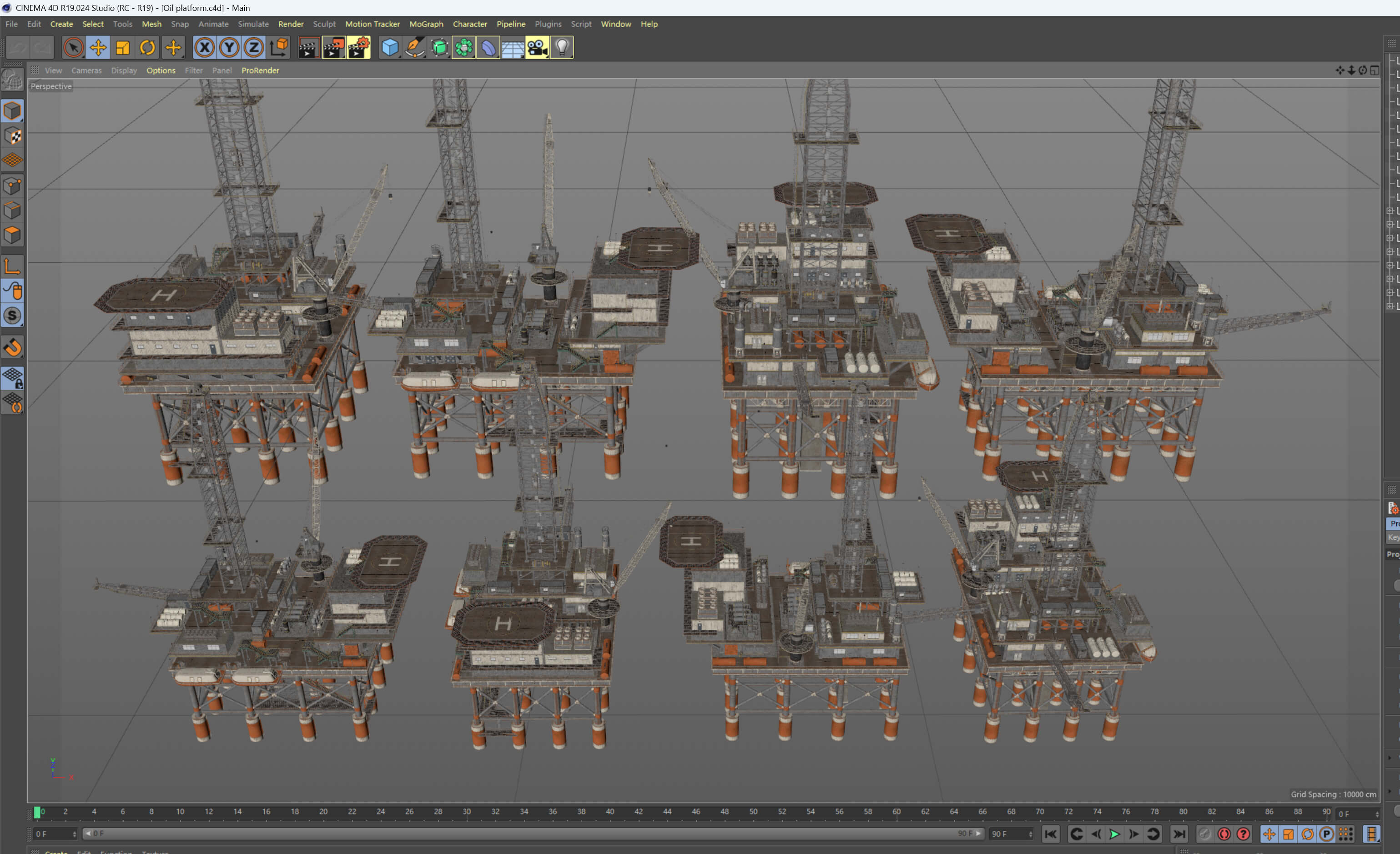 Oil Rig Platform 3D Model
