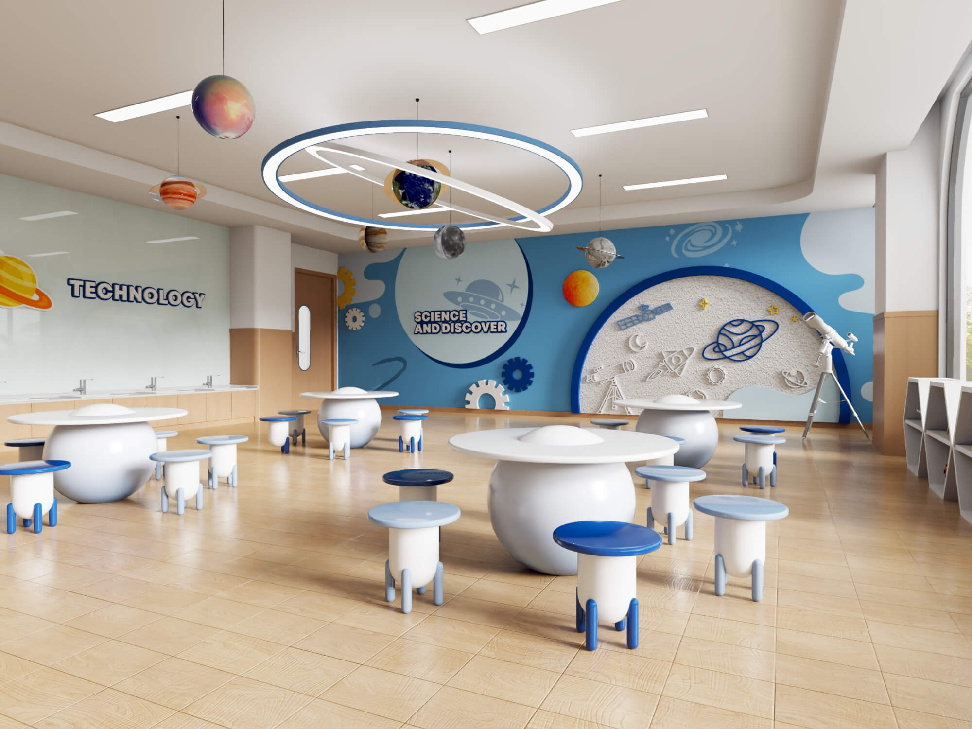 Children&rsquos Science Classroom and Discovery Room Interi 3D Model