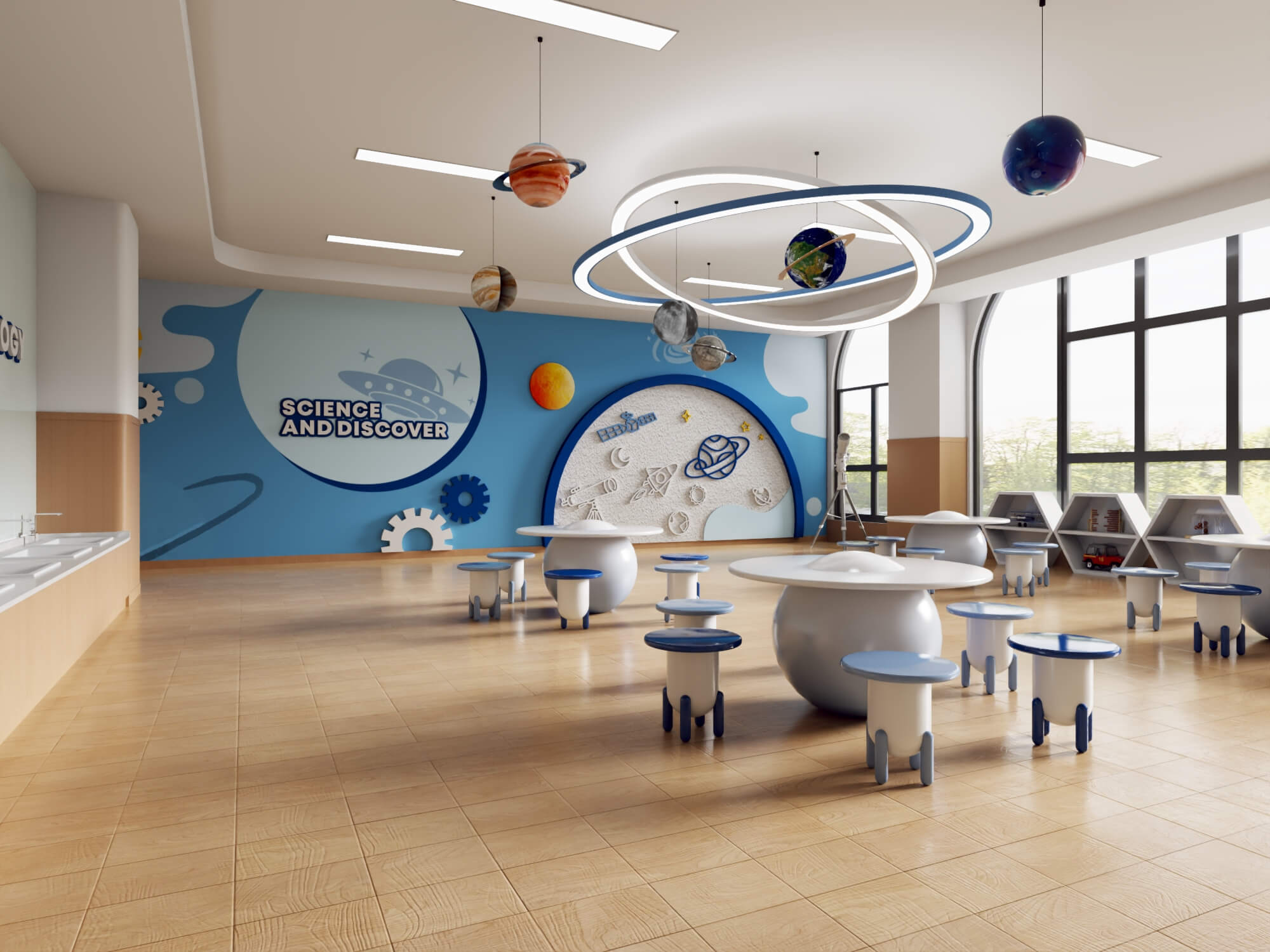Children&rsquos Science Classroom and Discovery Room Interi 3D Model
