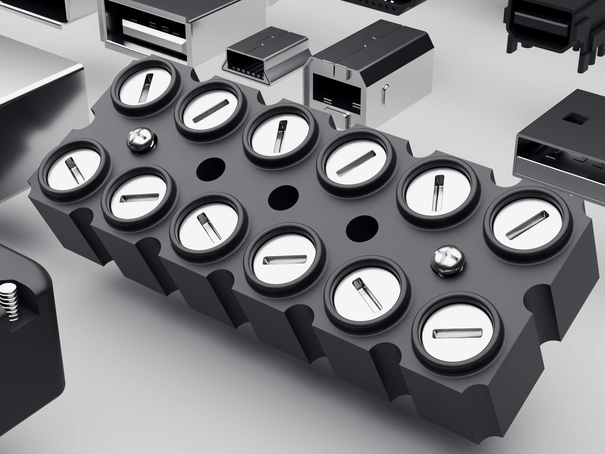 Electronic Connectors and Ports Collection 3D Model