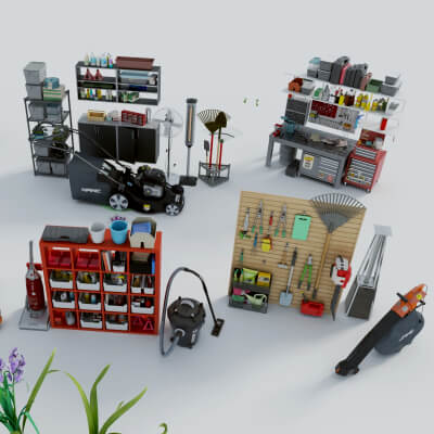 Garage and Garden Tools Equipment Collection
