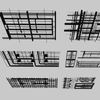 Industrial Ceiling Pipes Ducts and Framework Collection