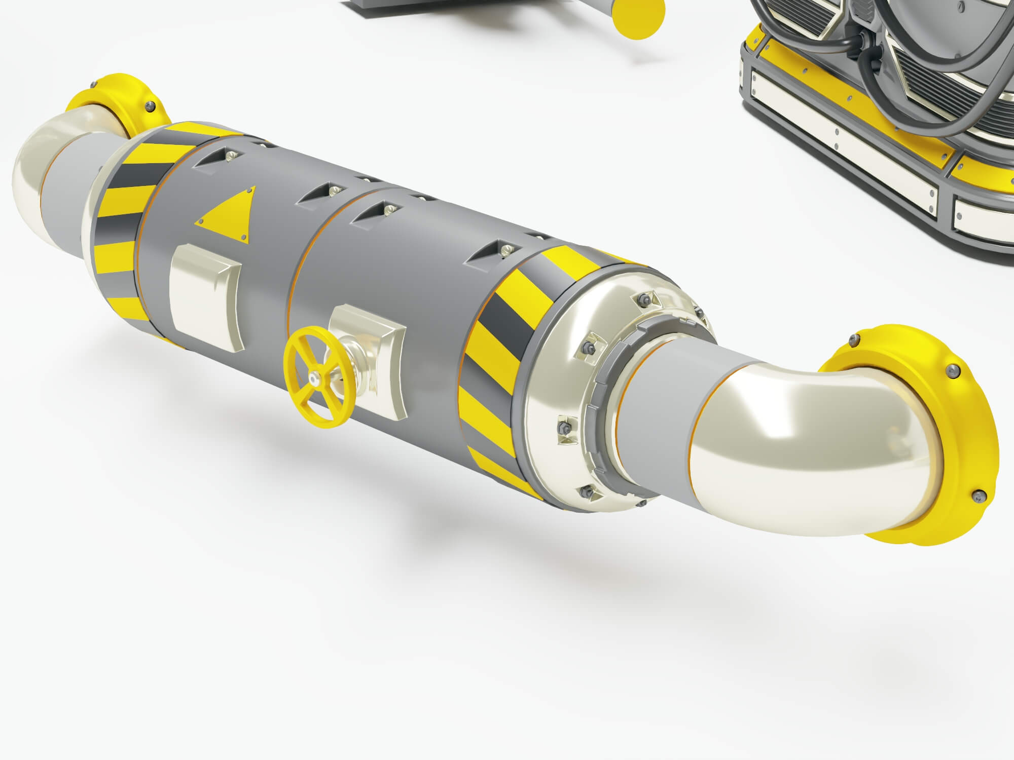 Industrial Pipes and Machinery Equipment Collection 3D Model