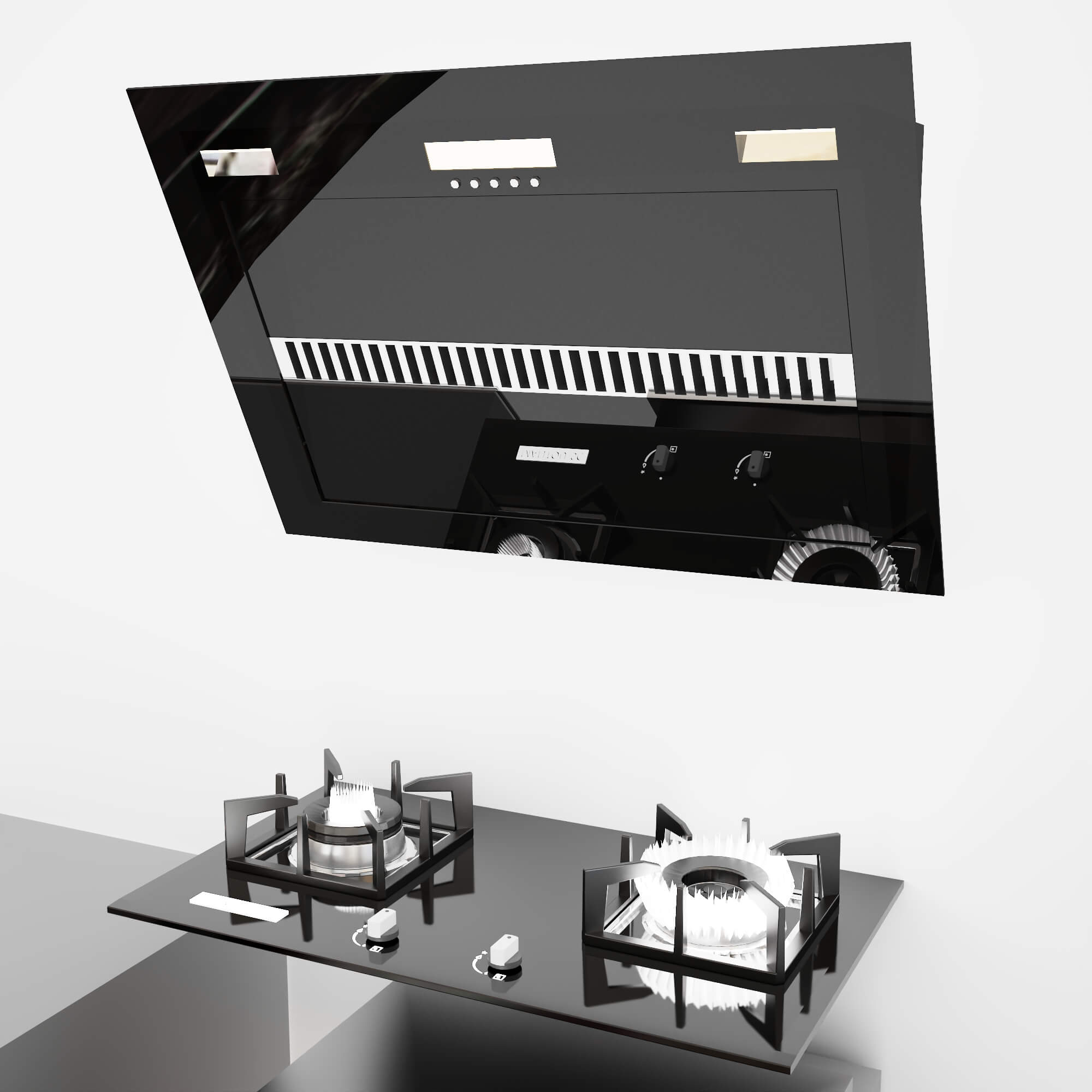 Kitchen Stoves Ovens and Range Hoods Collection 3D Model
