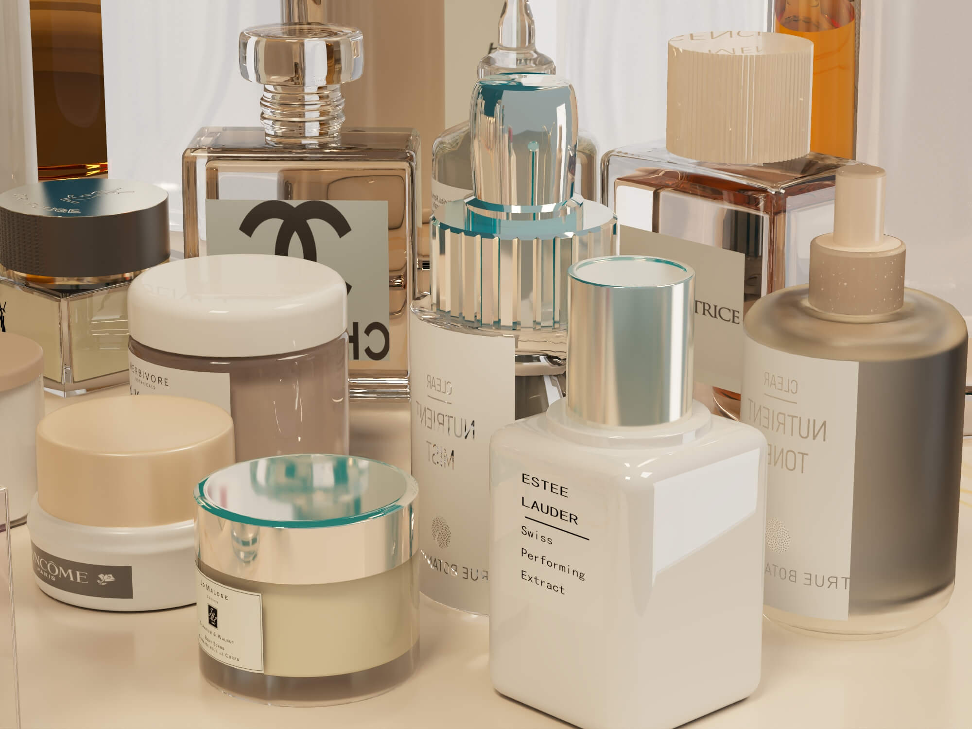 Luxury Cosmetics and Skincare Products Collection 3D Model