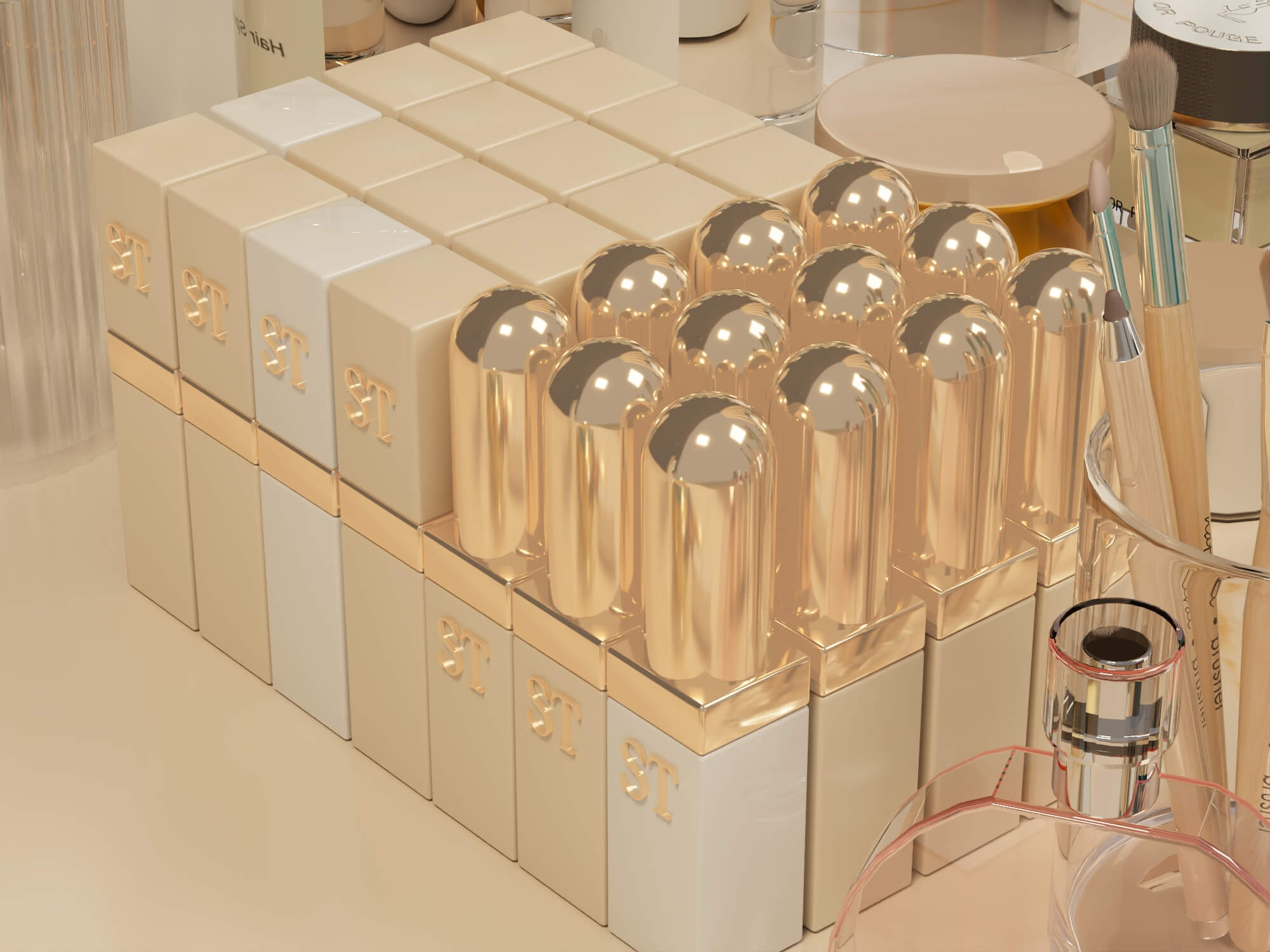 Luxury Cosmetics and Skincare Products Collection 3D Model