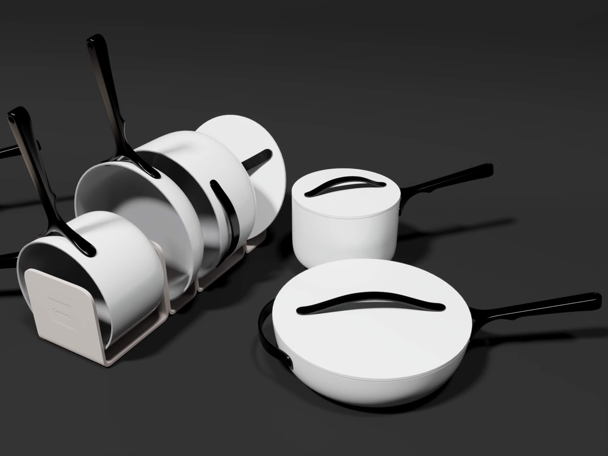 Modern Cookware Set Pots and Pans Collection 3D Model