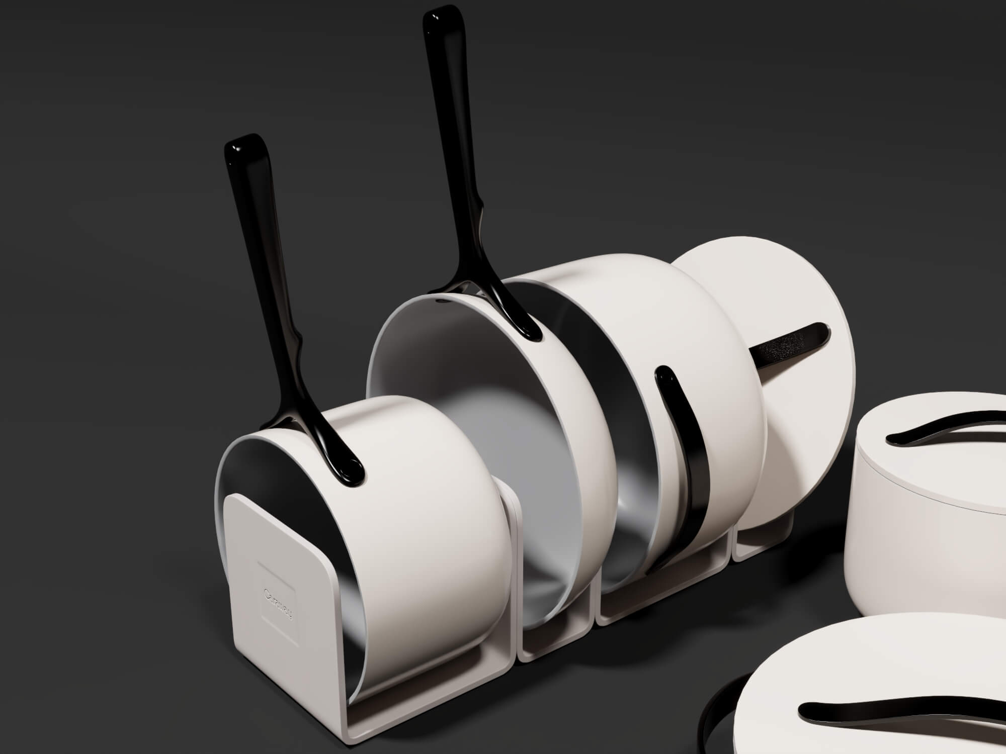 Modern Cookware Set Pots and Pans Collection 3D Model