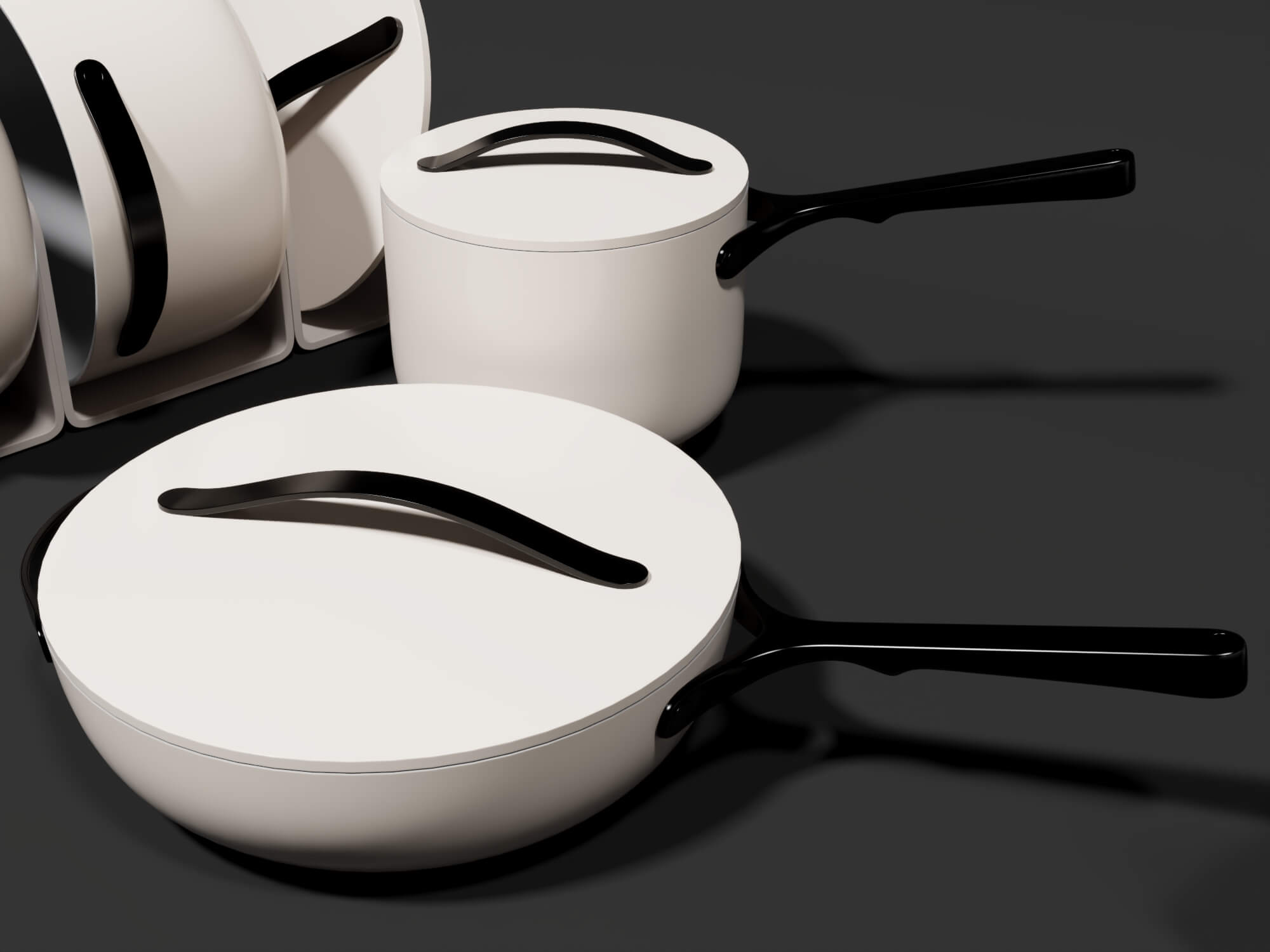 Modern Cookware Set Pots and Pans Collection 3D Model