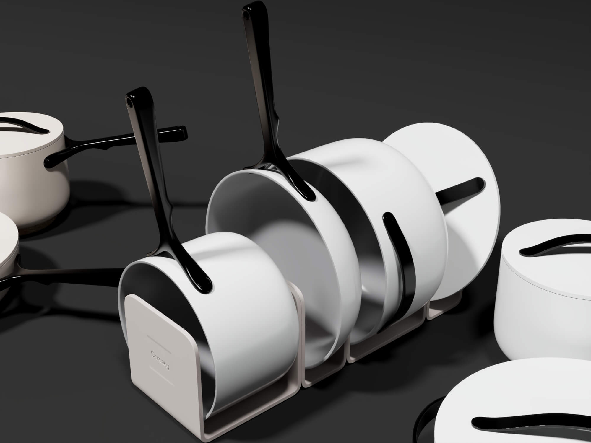 Modern Cookware Set Pots and Pans Collection 3D Model
