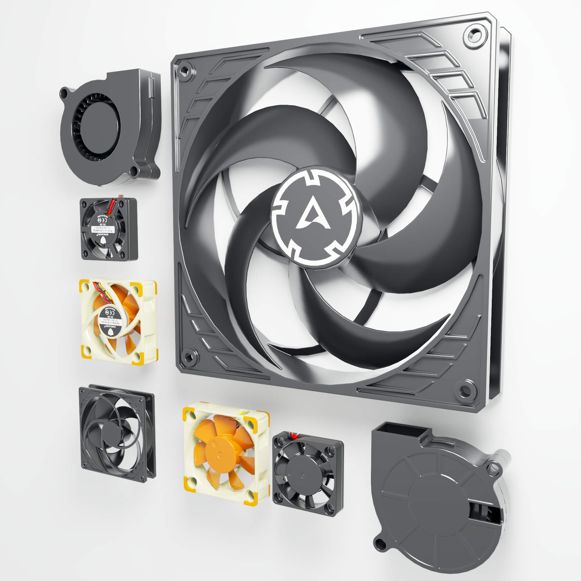 PC Cooling Fans Collection Case Fans and Blowers 3D Model