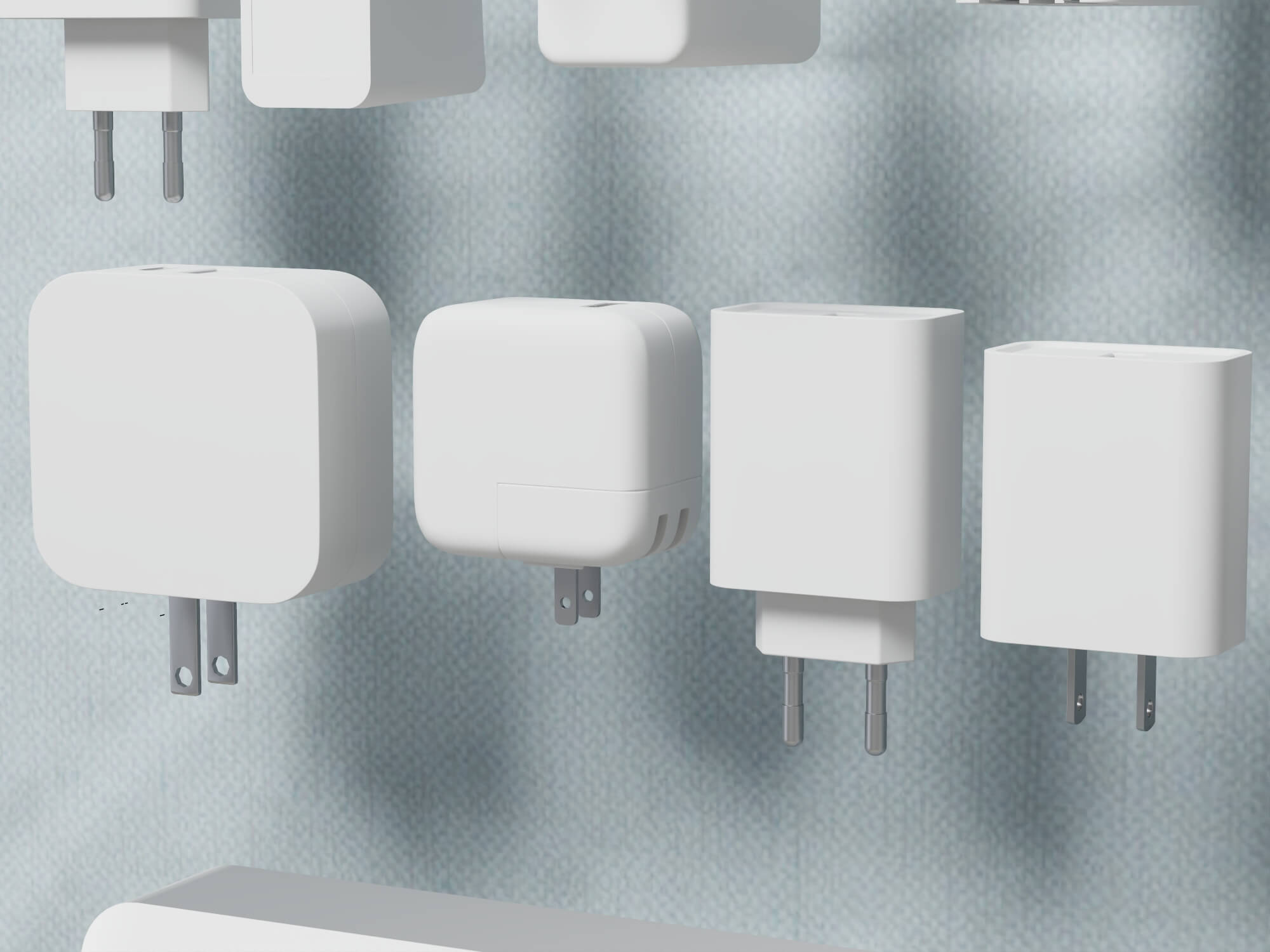 Power Plugs Chargers and Cables Collection 3D Model