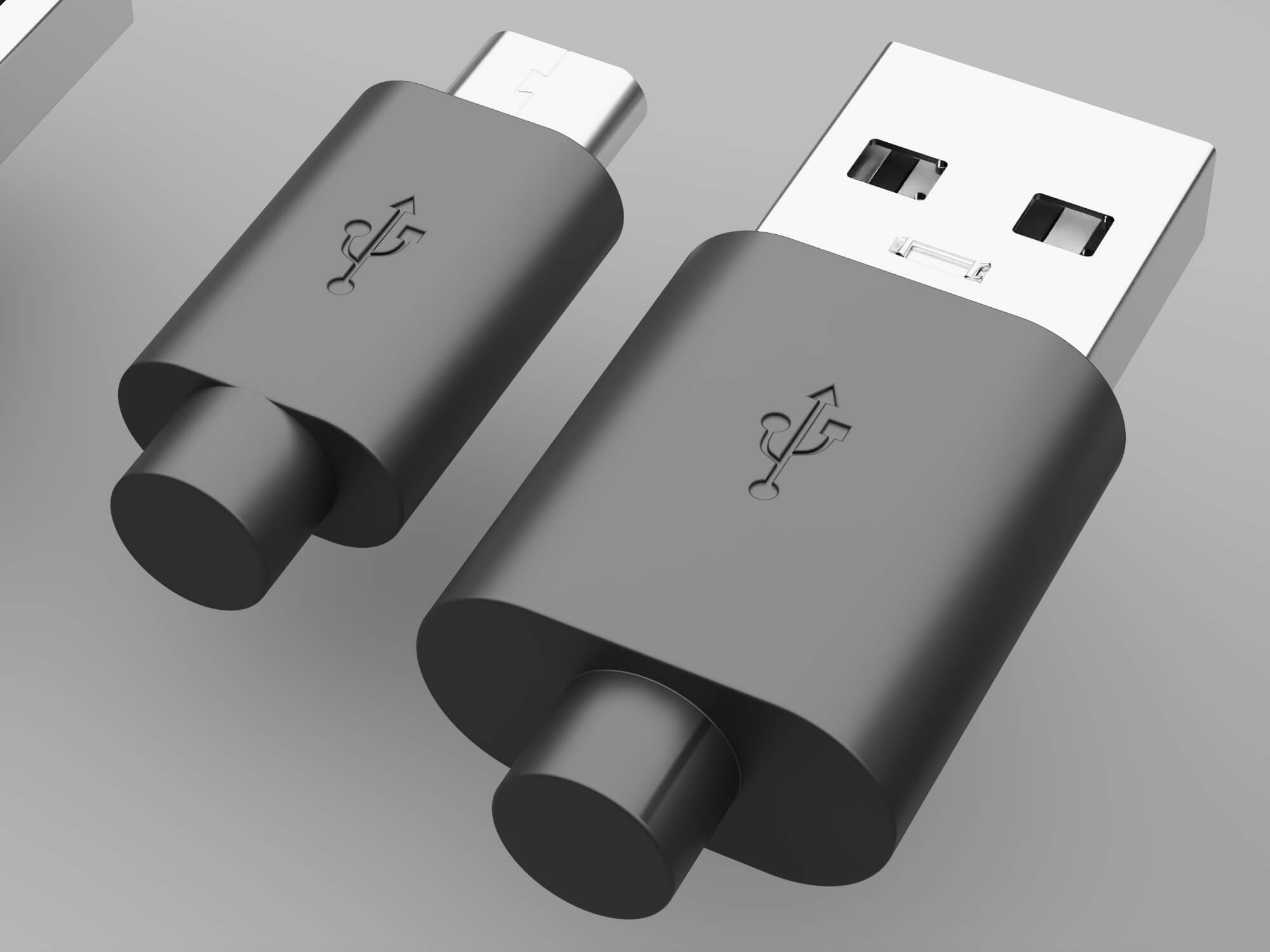 USB Connectors Chargers and Cables Collection 3D Model
