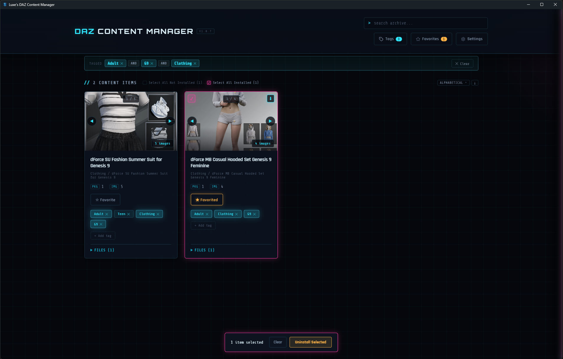 Luxes DAZ Content Manager Daz Content