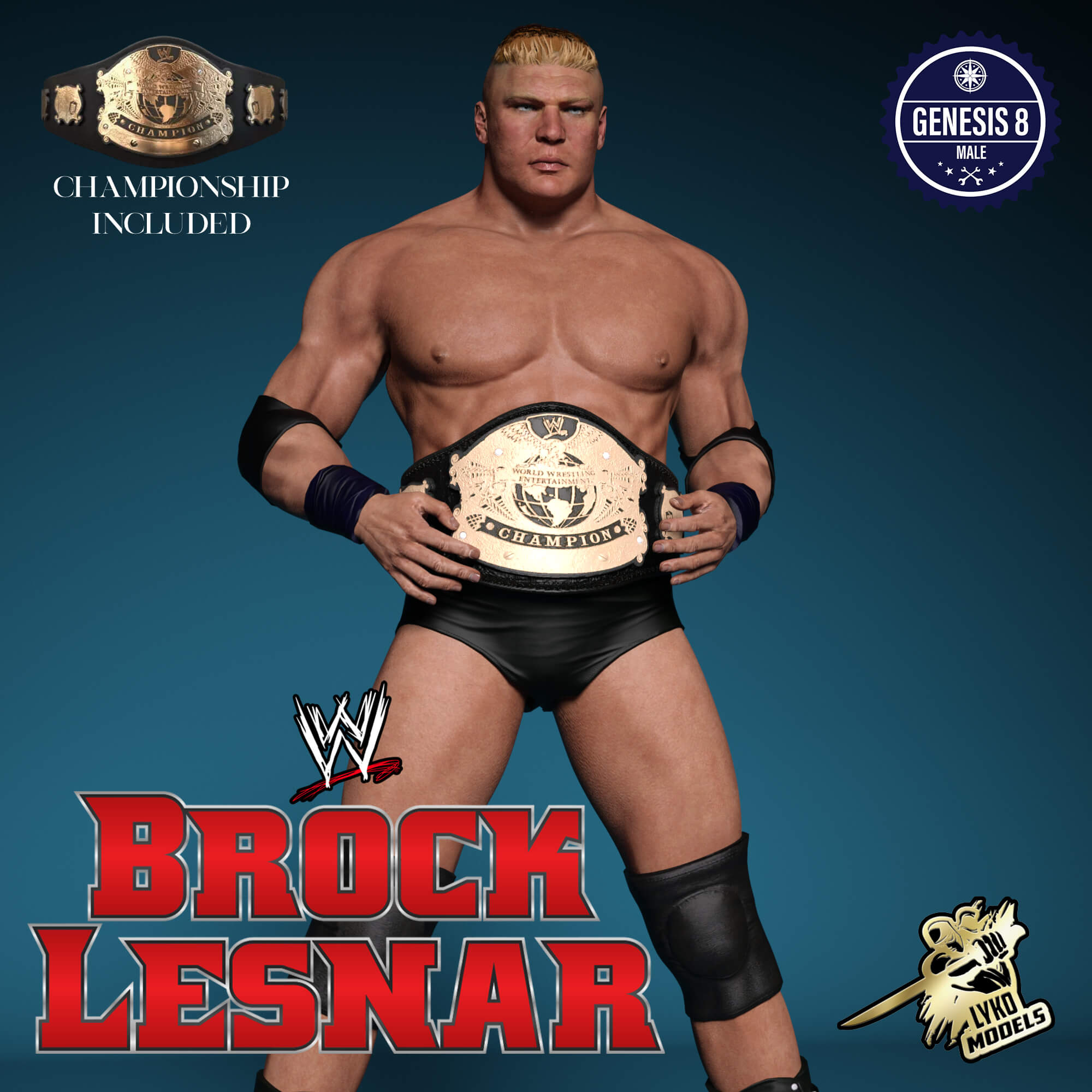 WWE Brock Lesnar 2003 G8M Character Package Daz Content