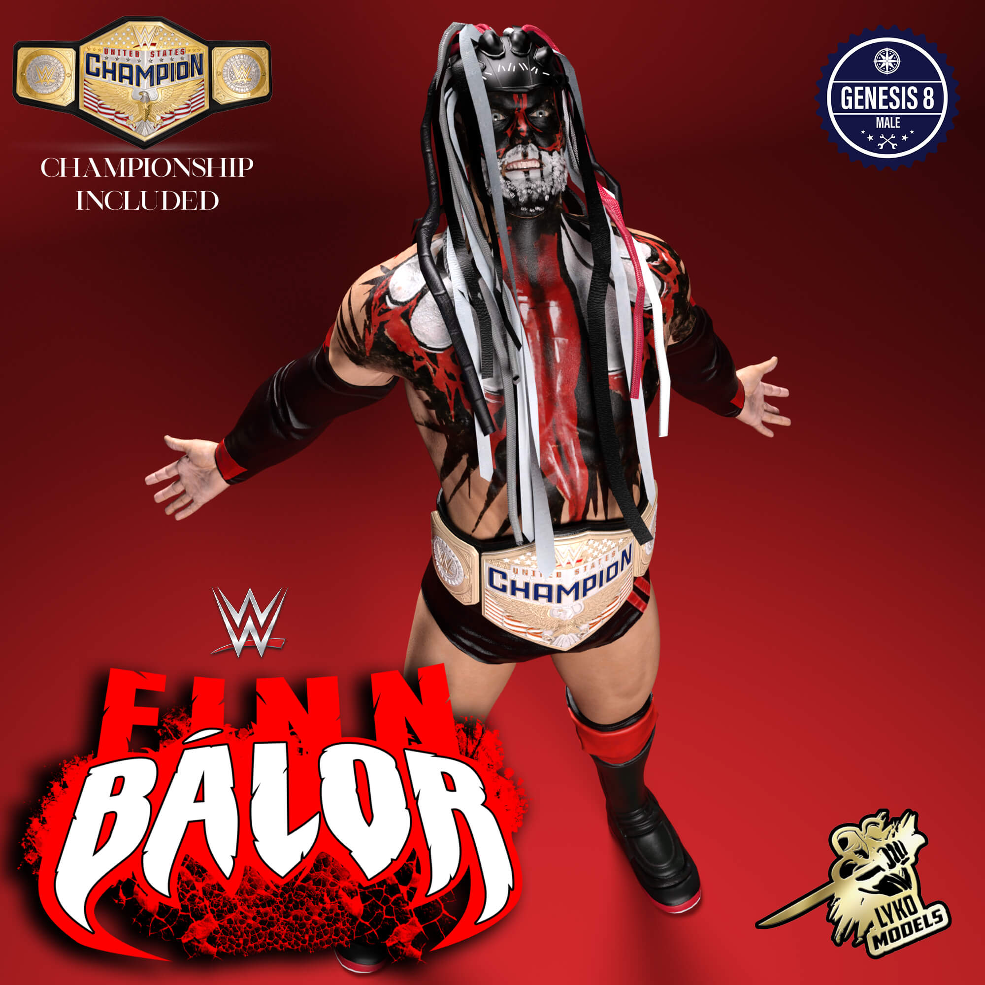 WWE Finn Balor Demon 2026 G8M Character Package Daz Content