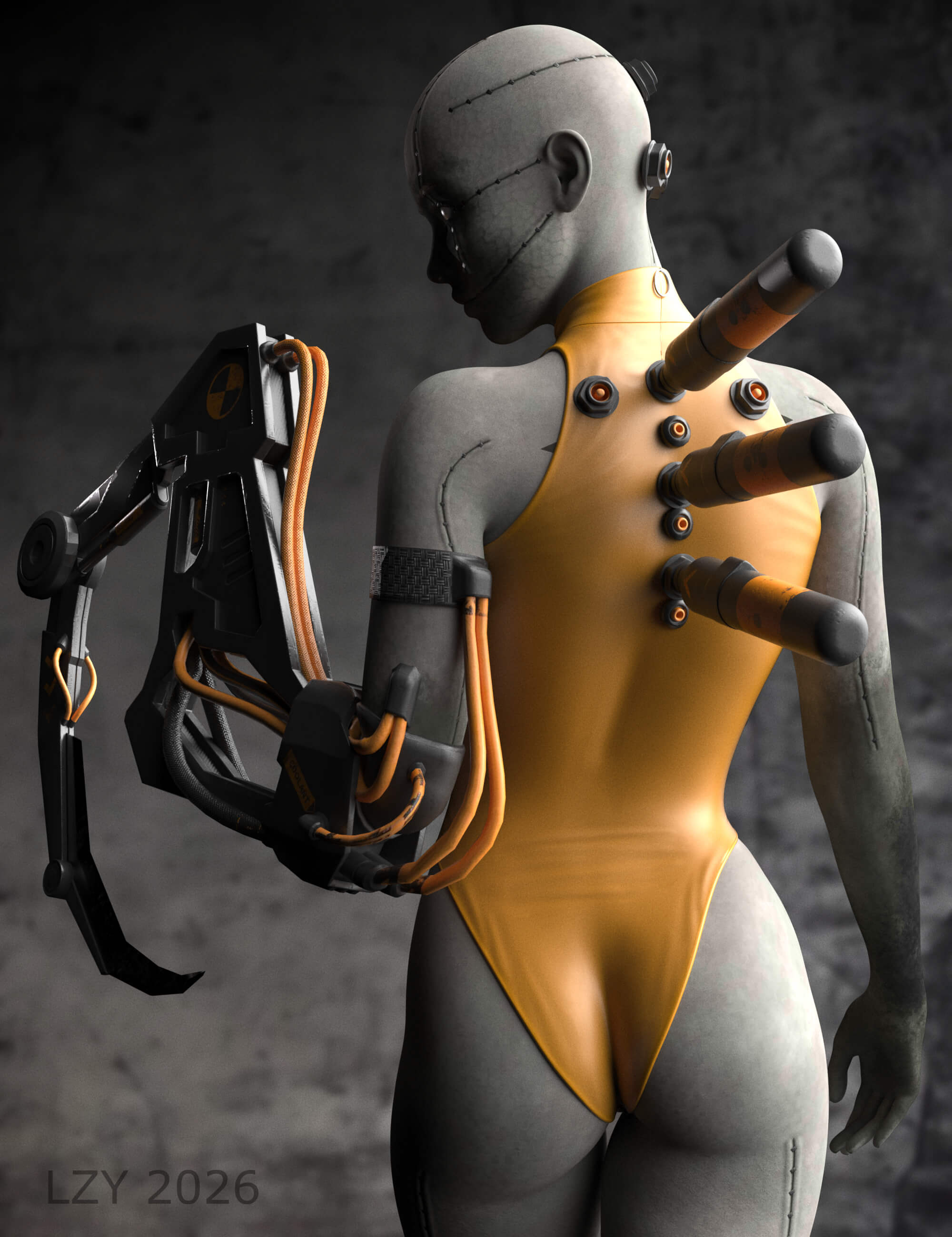 Female Reaper 3D Render, Digital Artwork by LZY