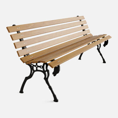 Classic Outdoor Garden Bench with Wooden Slats