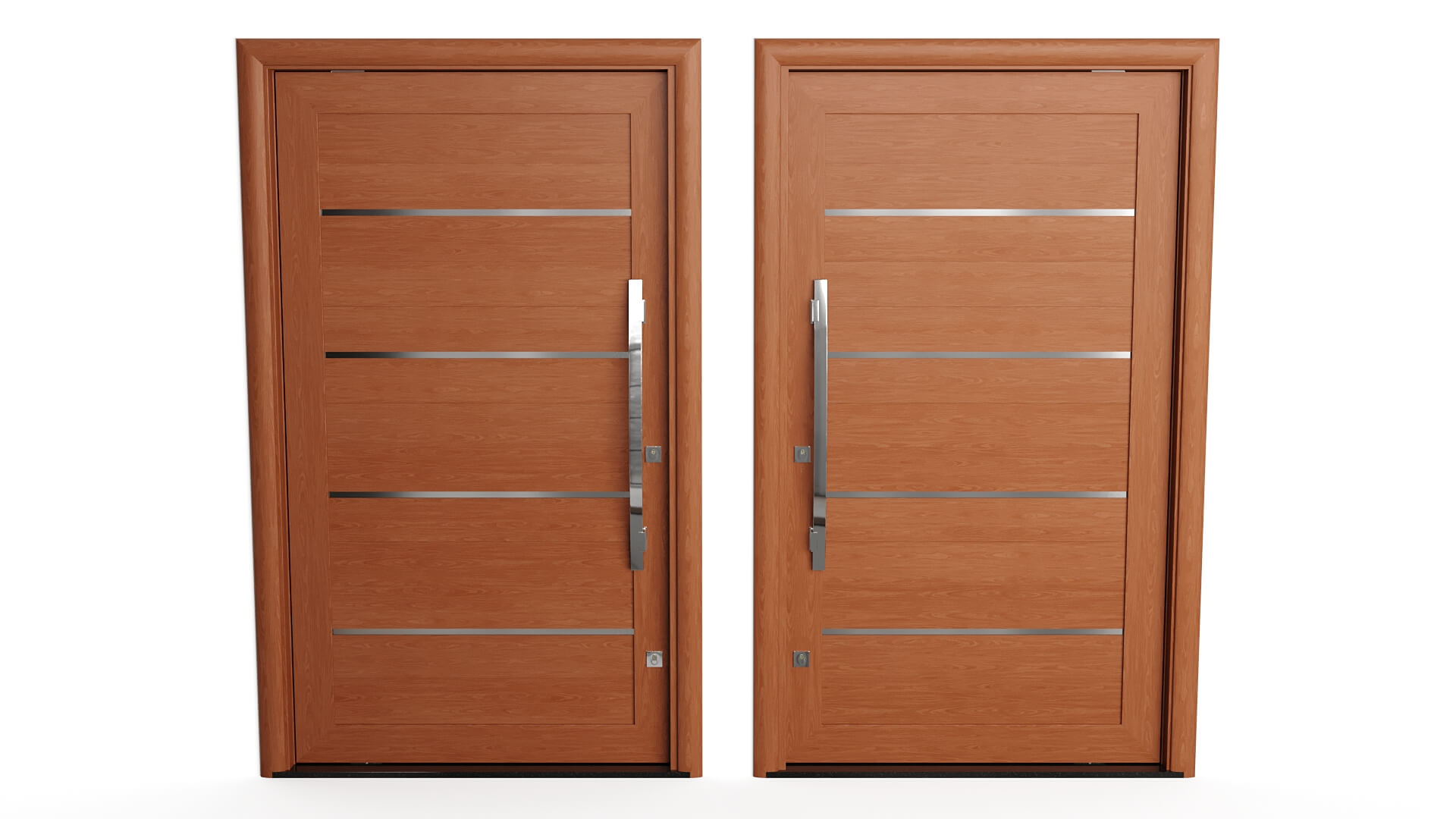 Modern Aluminum Pivot Door Collection in 3 Finishes 3D Model