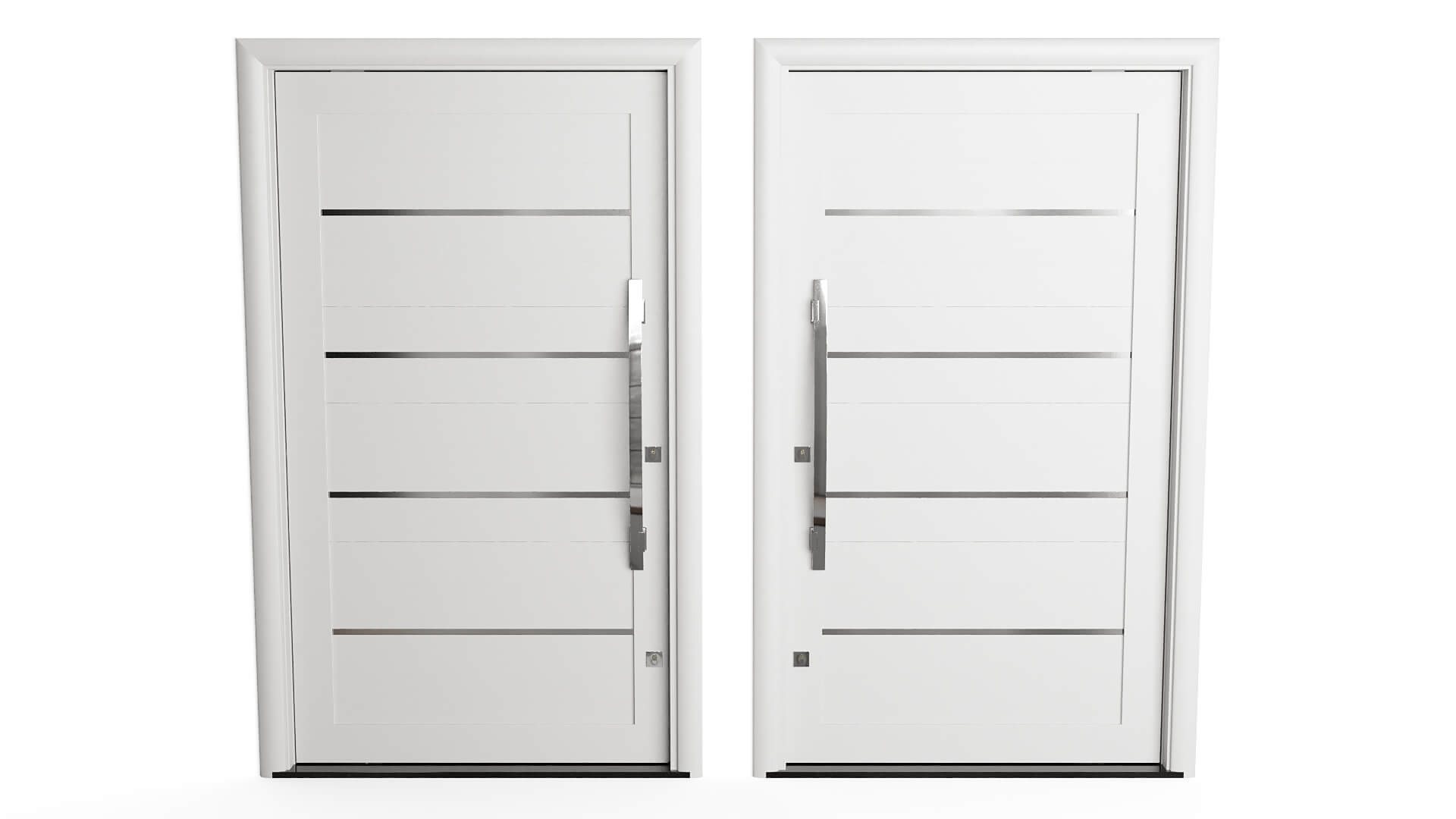 Modern Aluminum Pivot Door Collection in 3 Finishes 3D Model