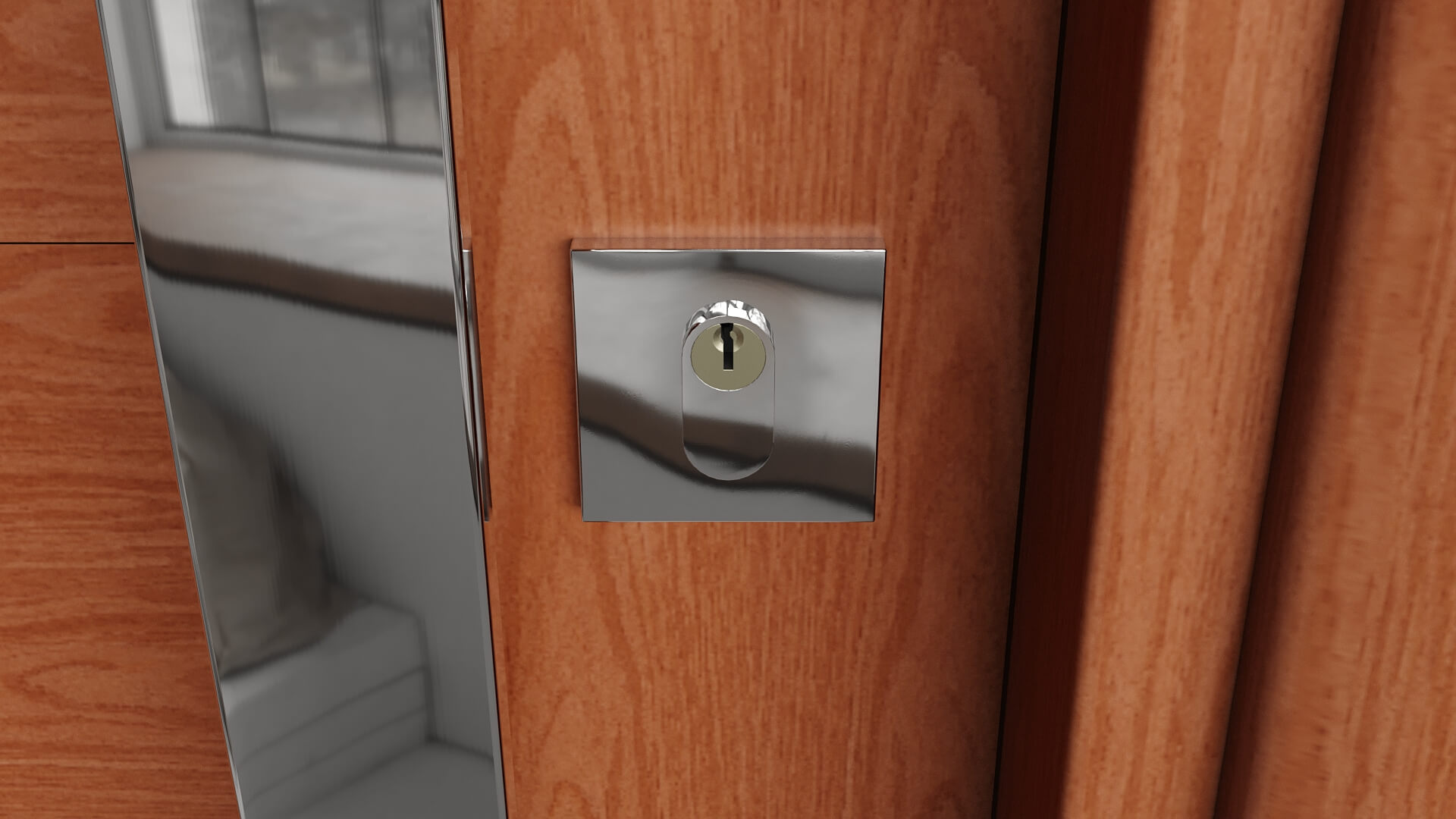 Modern Aluminum Pivot Door Collection in 3 Finishes 3D Model