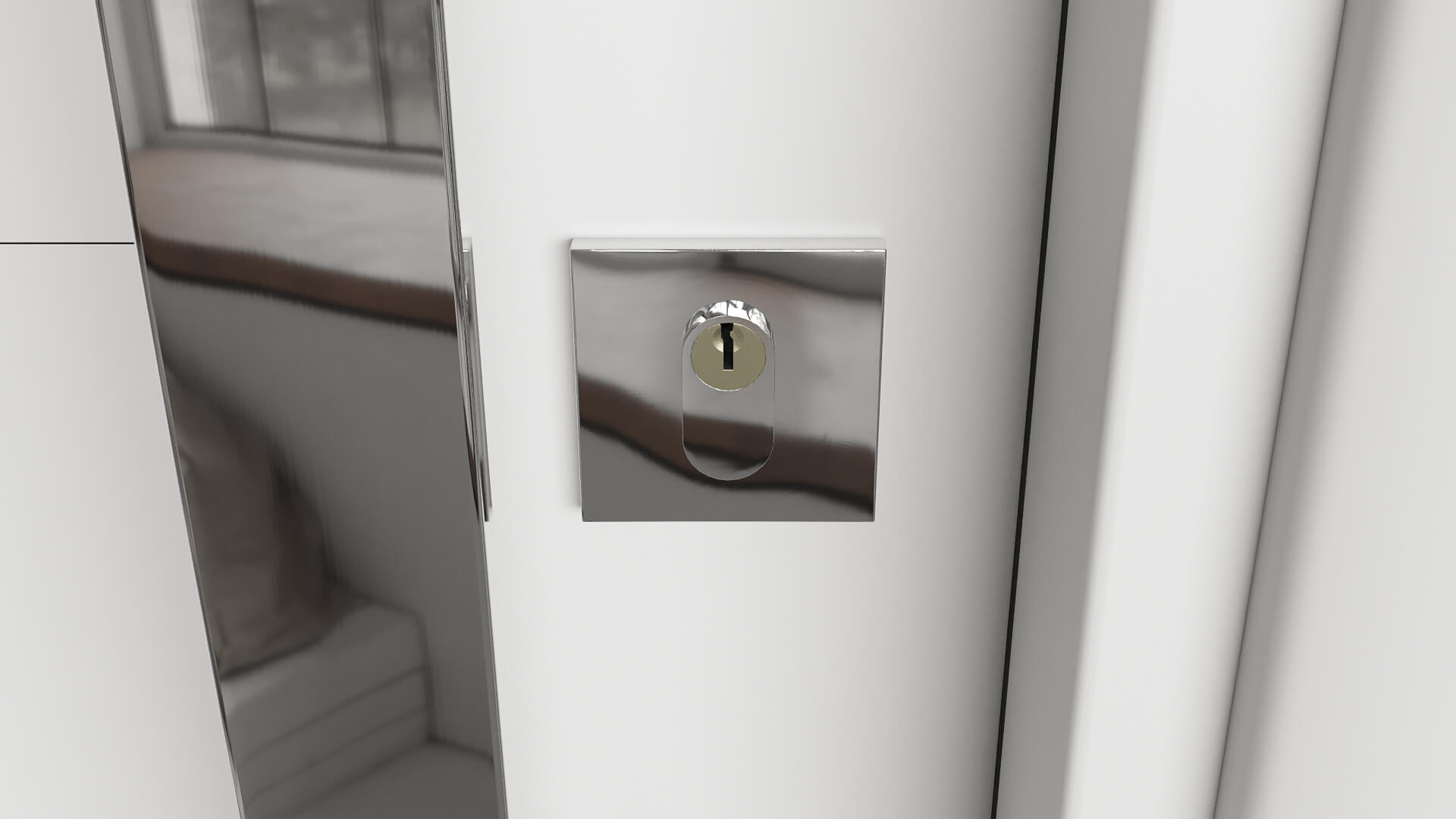 Modern Aluminum Pivot Door Collection in 3 Finishes 3D Model