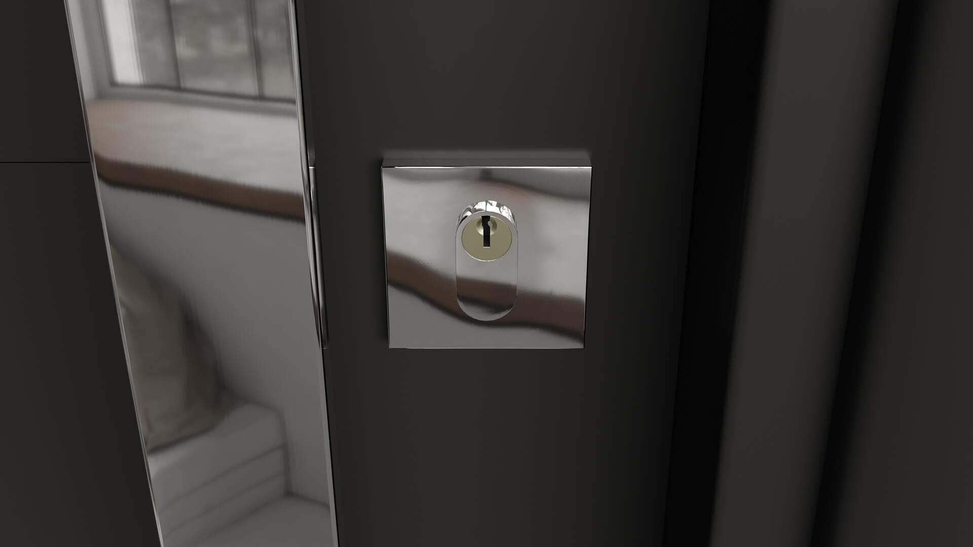 Modern Aluminum Pivot Door Collection in 3 Finishes 3D Model