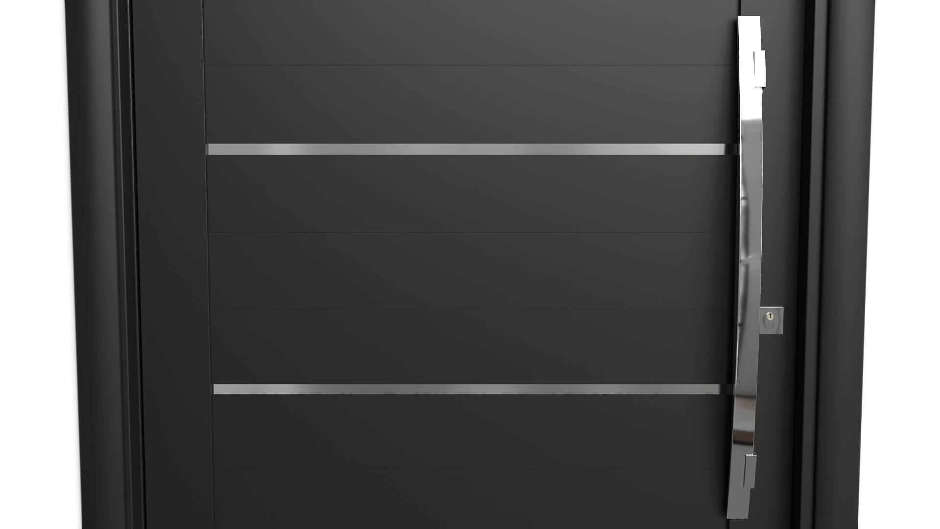 Modern Aluminum Pivot Door Collection in 3 Finishes 3D Model