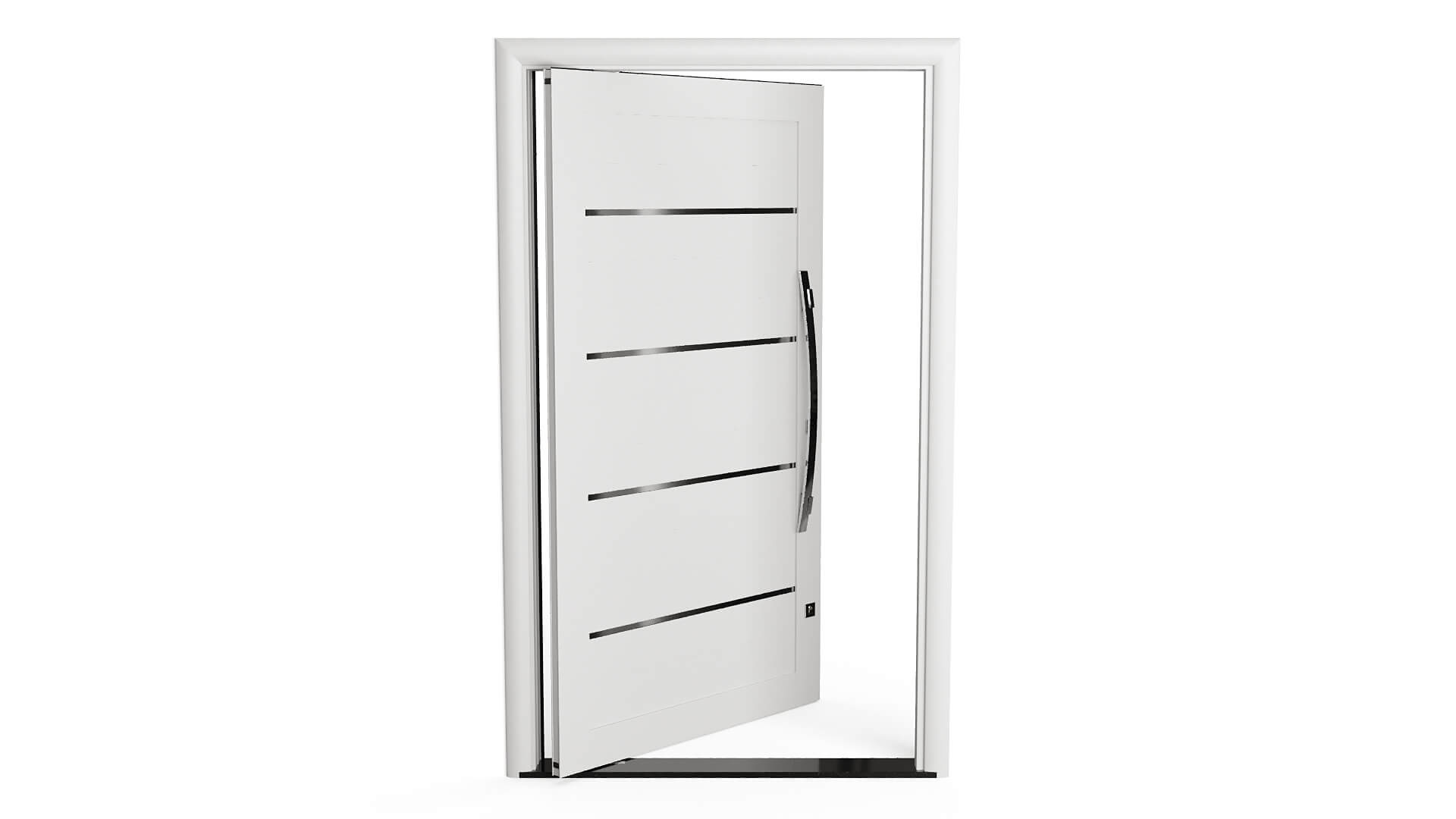 Modern Aluminum Pivot Door Collection in 3 Finishes 3D Model