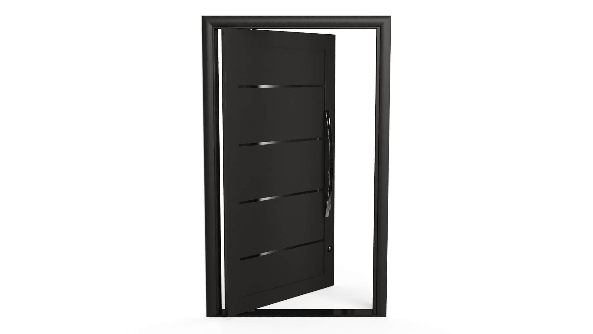 Modern Aluminum Pivot Door Collection in 3 Finishes 3D Model