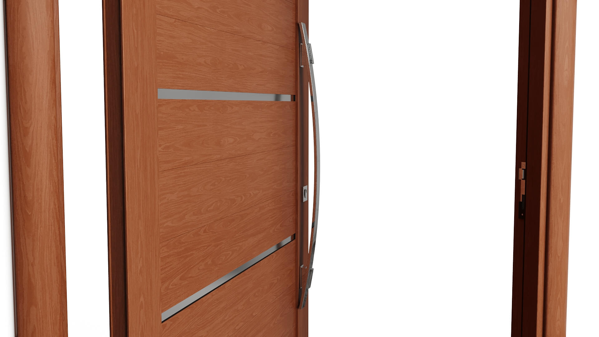 Modern Aluminum Pivot Door Collection in 3 Finishes 3D Model