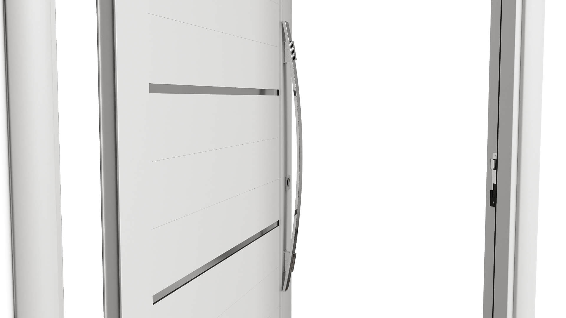 Modern Aluminum Pivot Door Collection in 3 Finishes 3D Model
