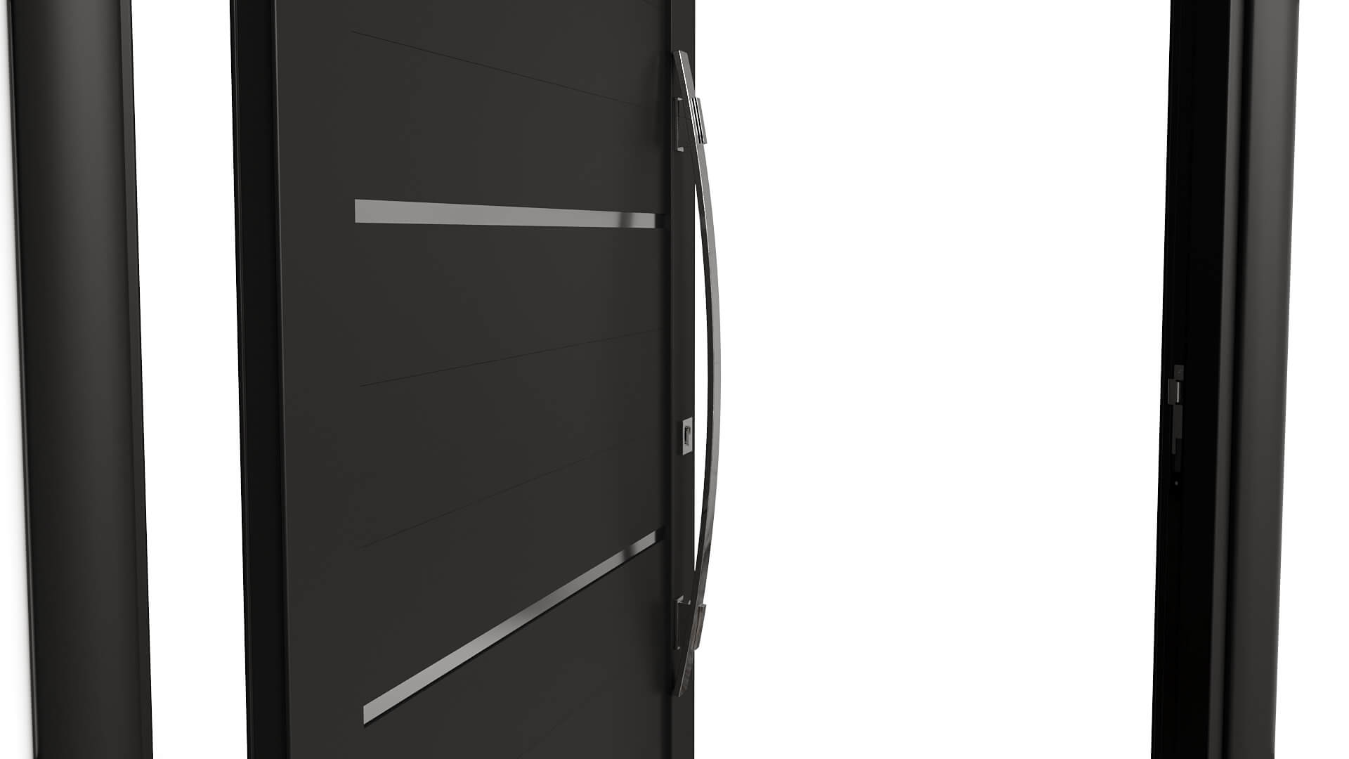 Modern Aluminum Pivot Door Collection in 3 Finishes 3D Model