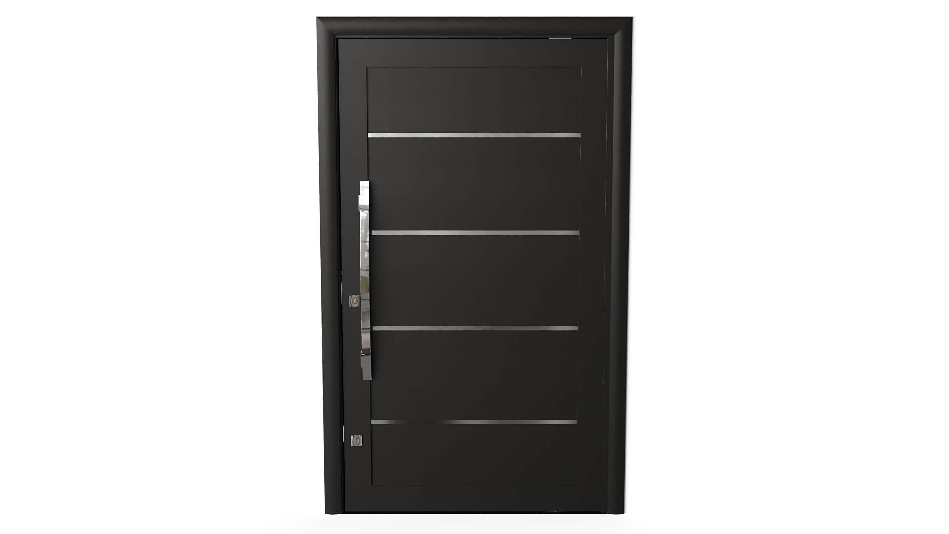 Modern Aluminum Pivot Door Collection in 3 Finishes 3D Model