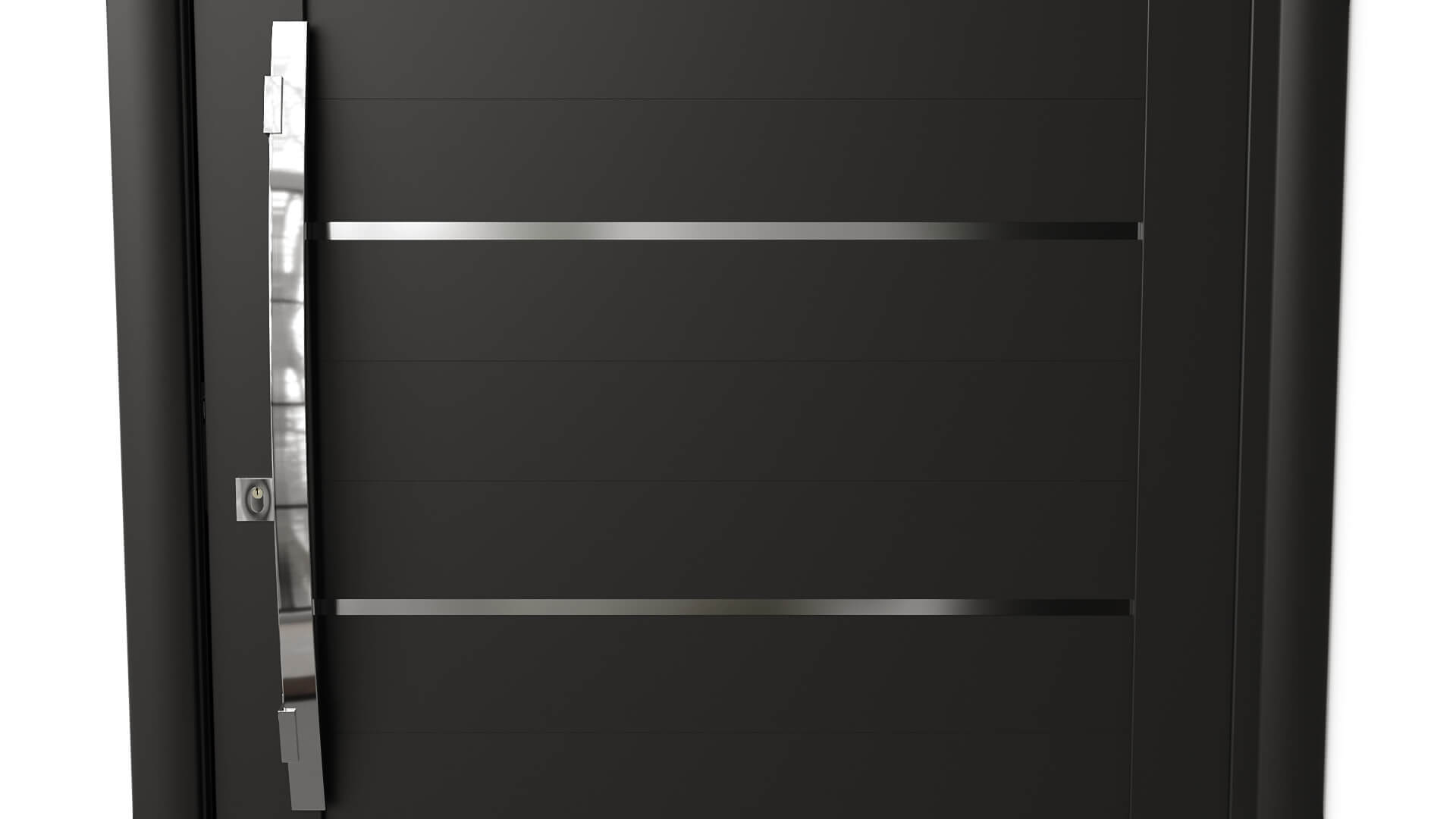Modern Aluminum Pivot Door Collection in 3 Finishes 3D Model
