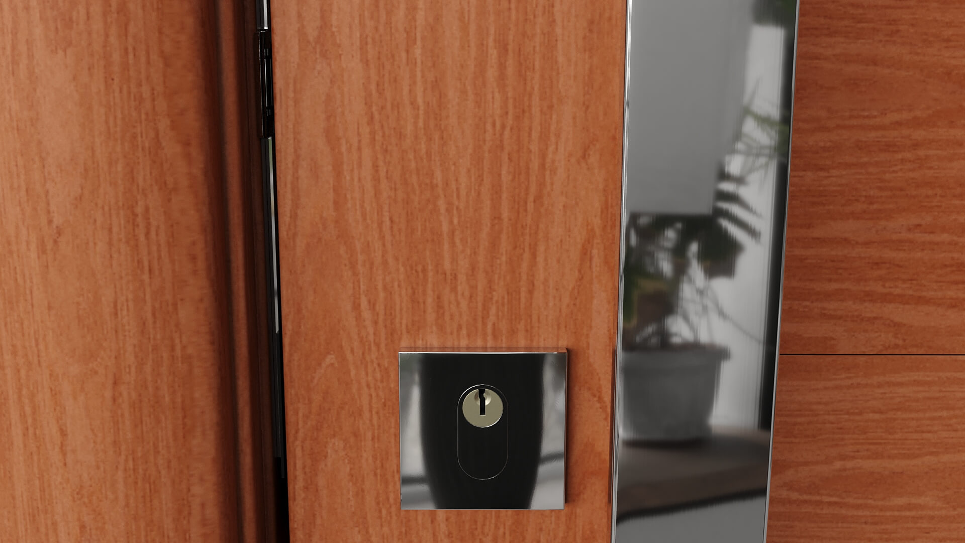 Modern Aluminum Pivot Door Collection in 3 Finishes 3D Model