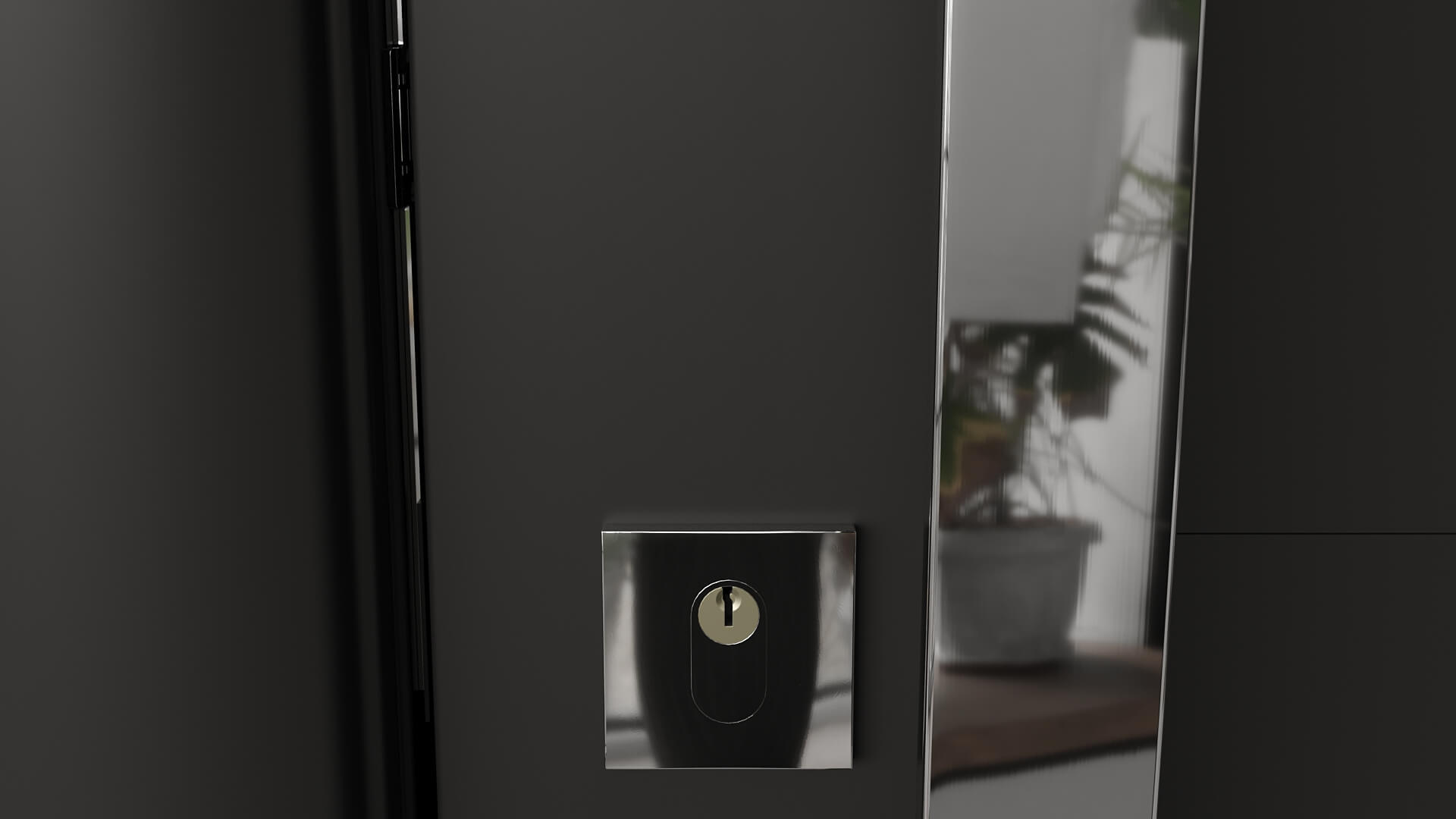 Modern Aluminum Pivot Door Collection in 3 Finishes 3D Model