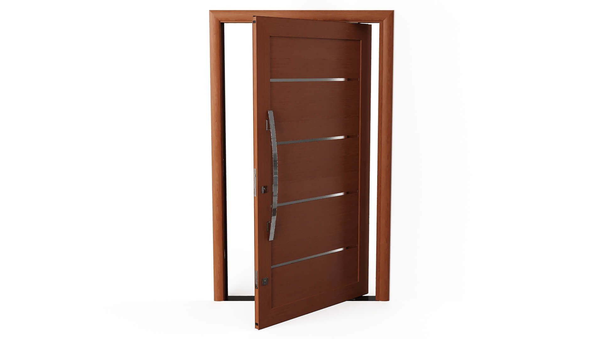 Modern Aluminum Pivot Door Collection in 3 Finishes 3D Model