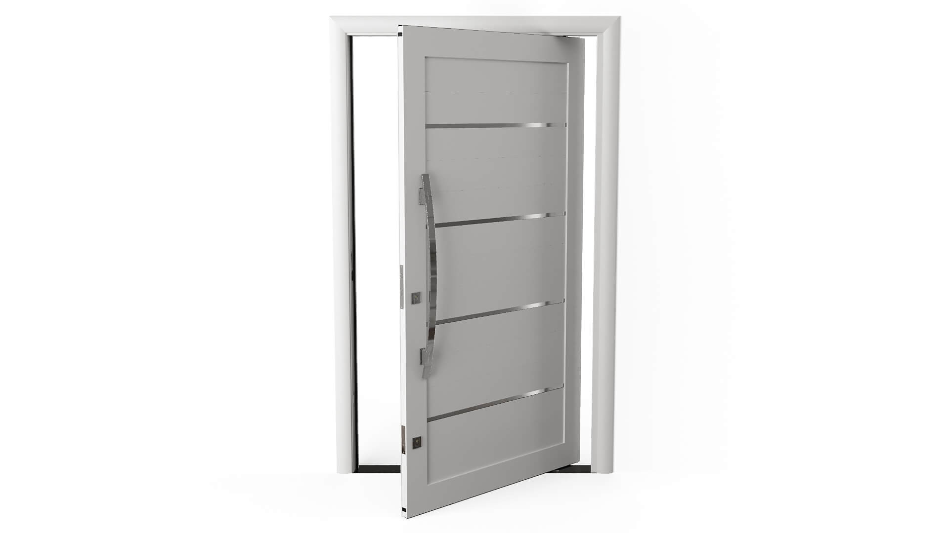Modern Aluminum Pivot Door Collection in 3 Finishes 3D Model
