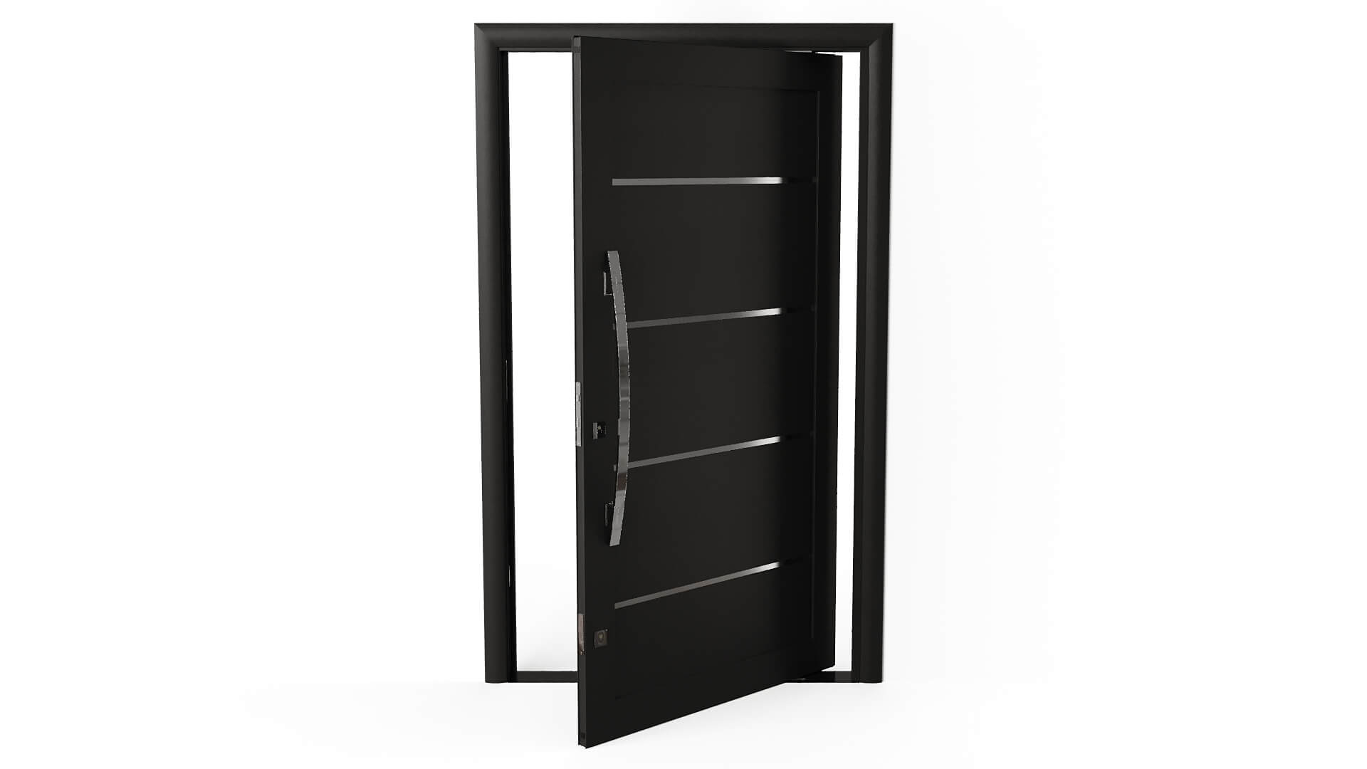 Modern Aluminum Pivot Door Collection in 3 Finishes 3D Model