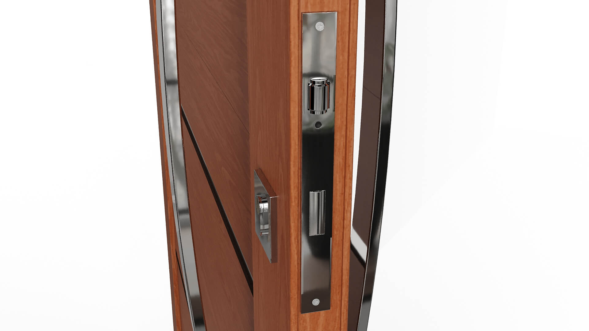 Modern Aluminum Pivot Door Collection in 3 Finishes 3D Model