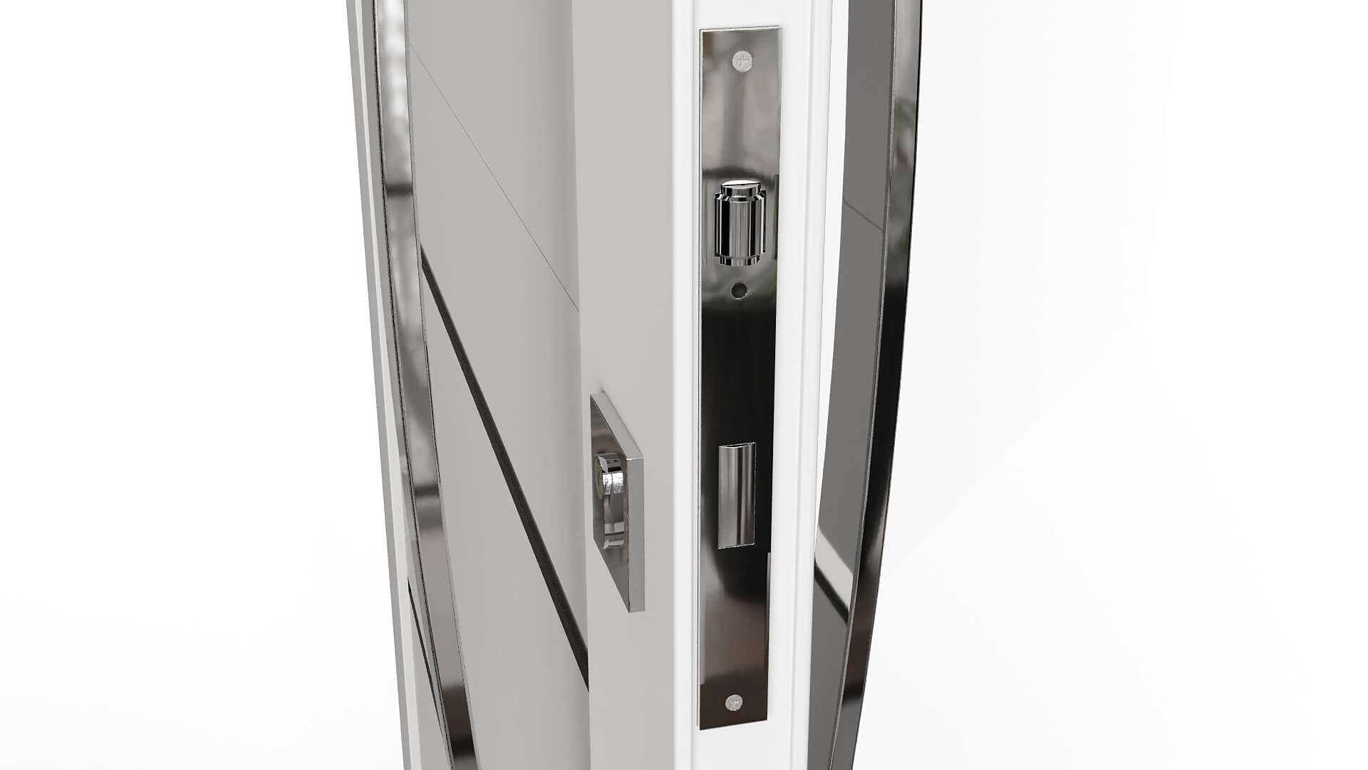 Modern Aluminum Pivot Door Collection in 3 Finishes 3D Model