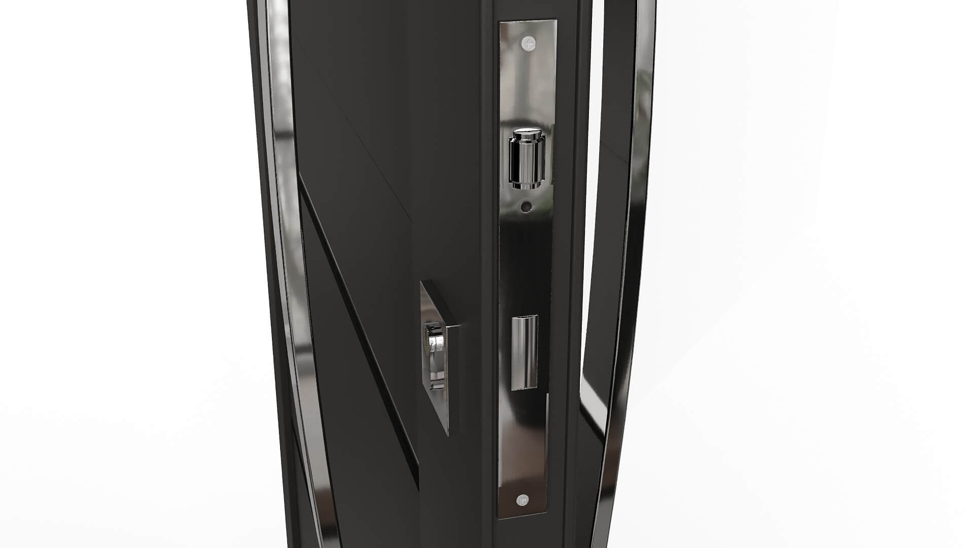 Modern Aluminum Pivot Door Collection in 3 Finishes 3D Model