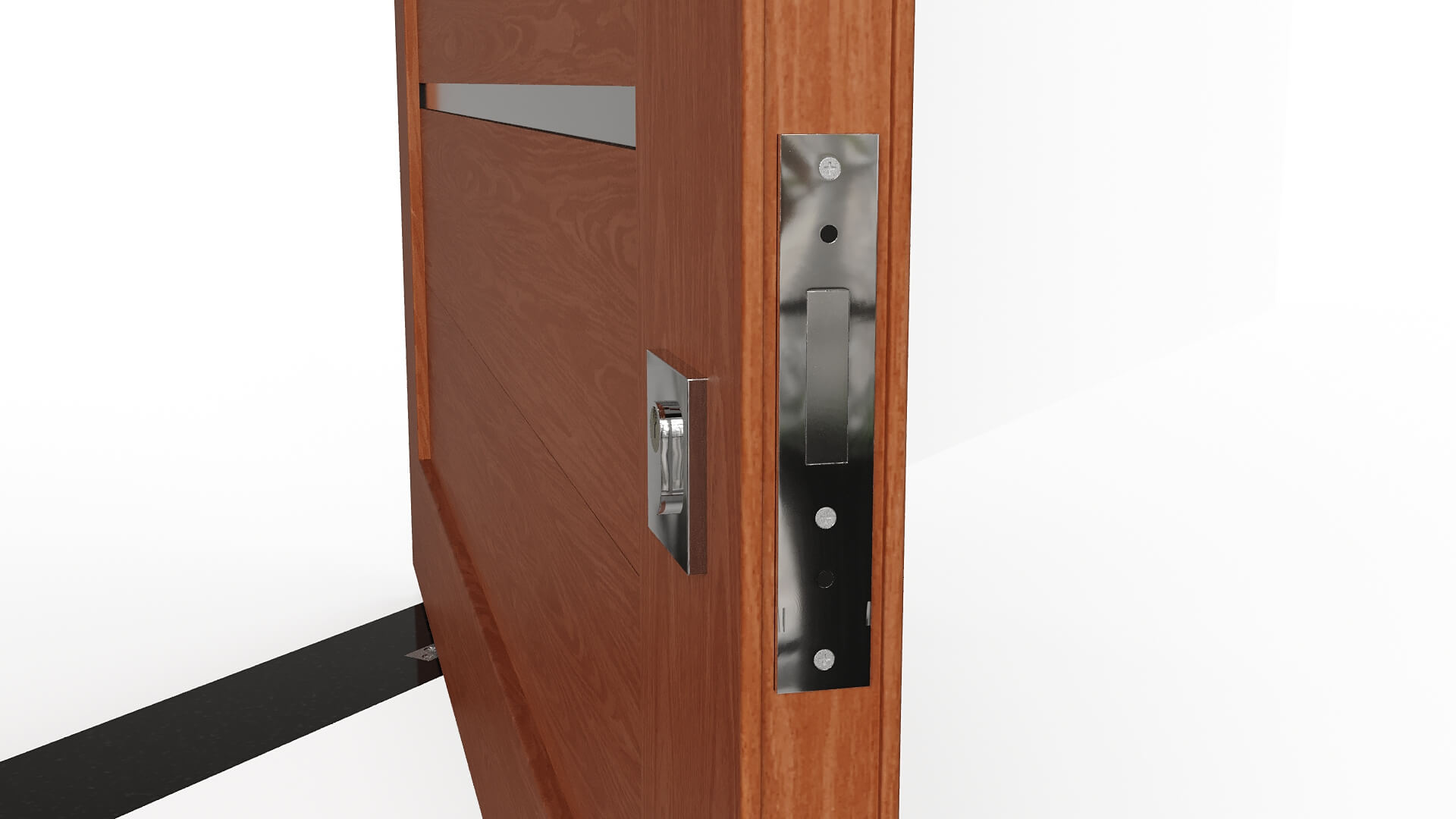 Modern Aluminum Pivot Door Collection in 3 Finishes 3D Model