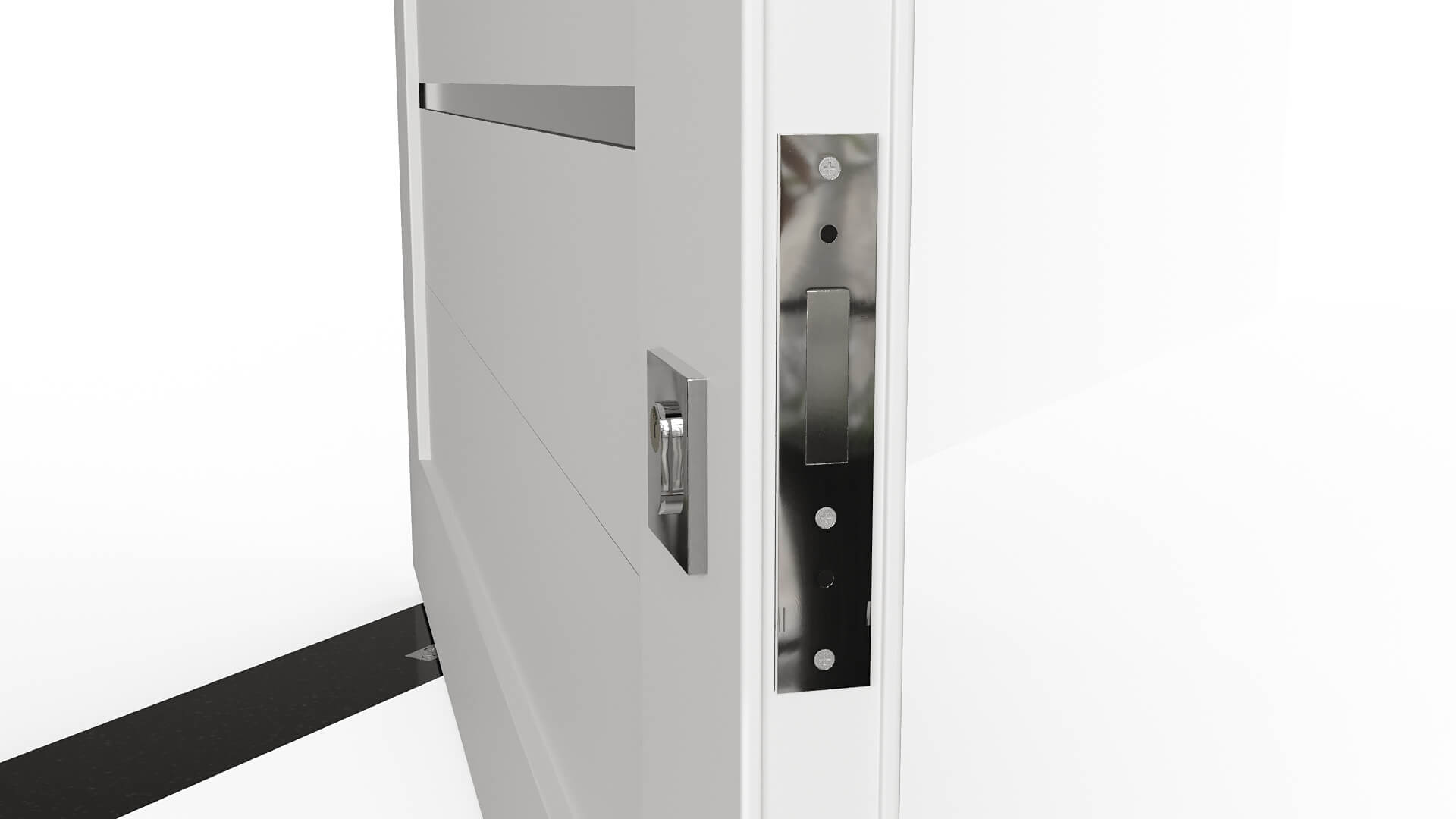 Modern Aluminum Pivot Door Collection in 3 Finishes 3D Model