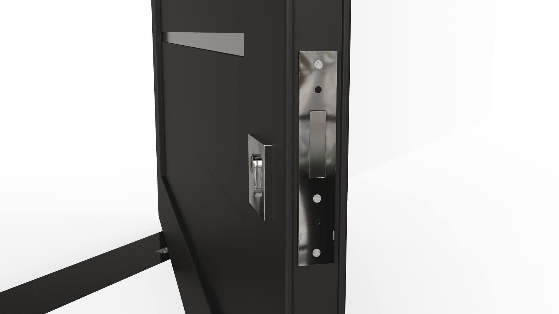 Modern Aluminum Pivot Door Collection in 3 Finishes 3D Model